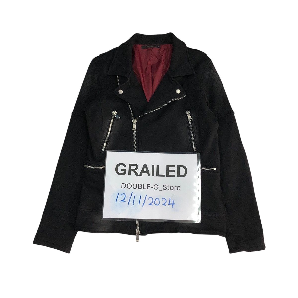 Designer × Japanese Brand × Vintage 📌Cropped Biker Jacket Double Collar Vence Exchange Size US L / EU 52-54 / 3 - 1 Thumbnail