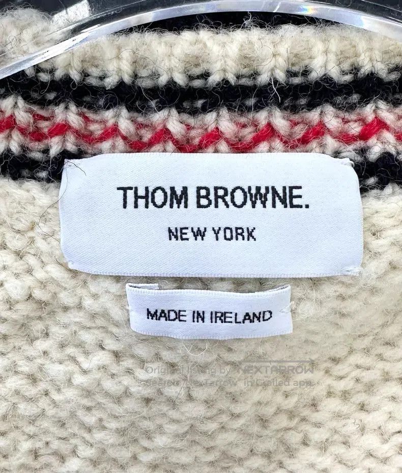 Thom Browne Thom Browne Beige striped wool knit cardigan Size US M / EU 48-50 / 2 - 3 Thumbnail