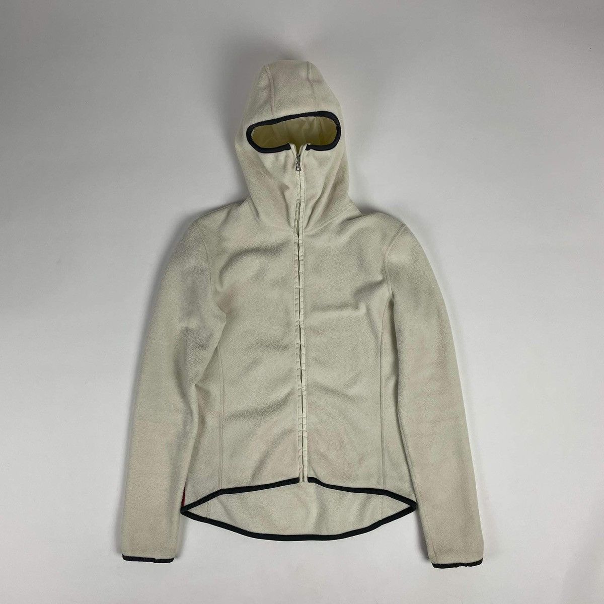 image of Prada Sport 2000S Ninja Fleece Zip Hoodie in White, Men's (Size XS)