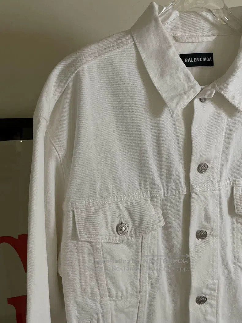 Balenciaga Balenciaga White Denim Jacket Vest Logo Embroidery Size US S / EU 44-46 / 1 - 4 Thumbnail