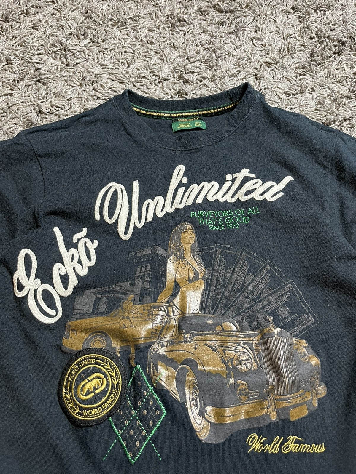 Ecko Unltd. ECKO UNLTD WORLD FAMOUS MONEY RAP T-SHIRT Y2K Size US XL / EU 56 / 4 - 2 Thumbnail