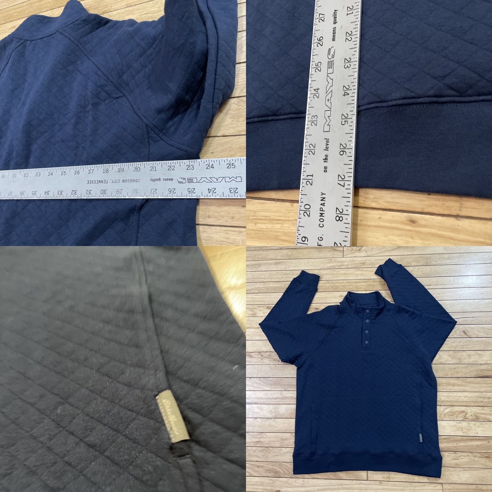 Eddie Bauer VINTAGE Eddie Bauer Mens L Jacket Snap MockNeck Navy Blue Western WorkWear Outdoors L Size US L / EU 52-54 / 3 - 8 Thumbnail