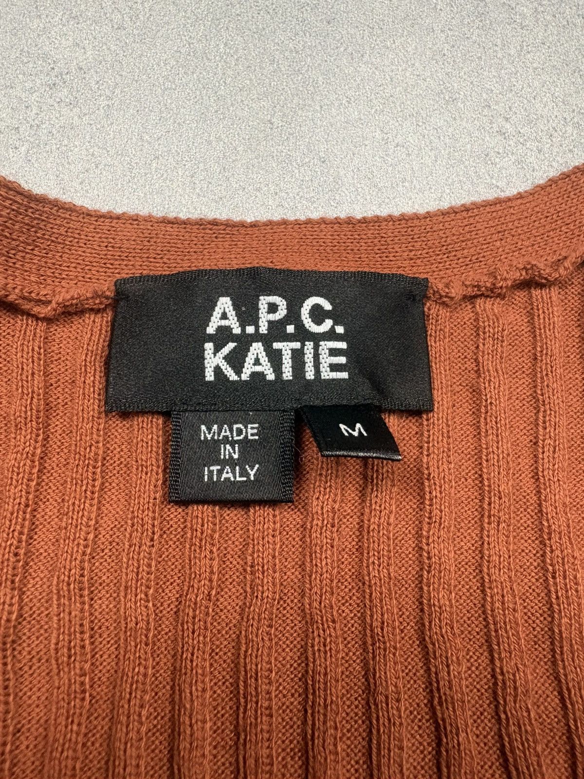 A.P.C. A.P.C. Katie Ribbed Cardigan Rust Made In Italy Size M Rare Size M / US 6-8 / IT 42-44 - 9 Thumbnail