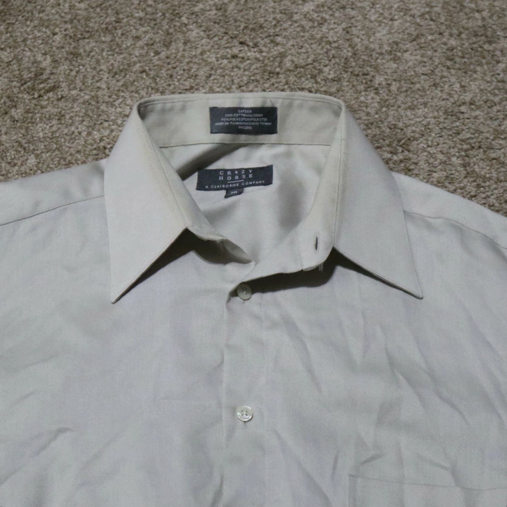 Vintage VINTAGE Crazy Horse Shirt Tan Brown 16 34/35 Button-Down Dress Shirt Men Classic Fit Satin Long Sleeve Size US L / EU 52-54 / 3 - 2 Thumbnail
