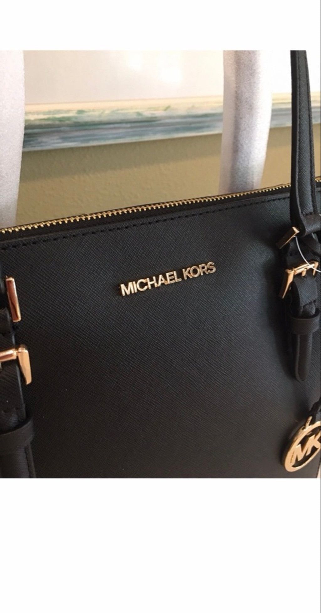 Michael Kors Michael Kors Charlotte Black Leather Large Zip Tote Bag Size ONE SIZE - 6 Thumbnail