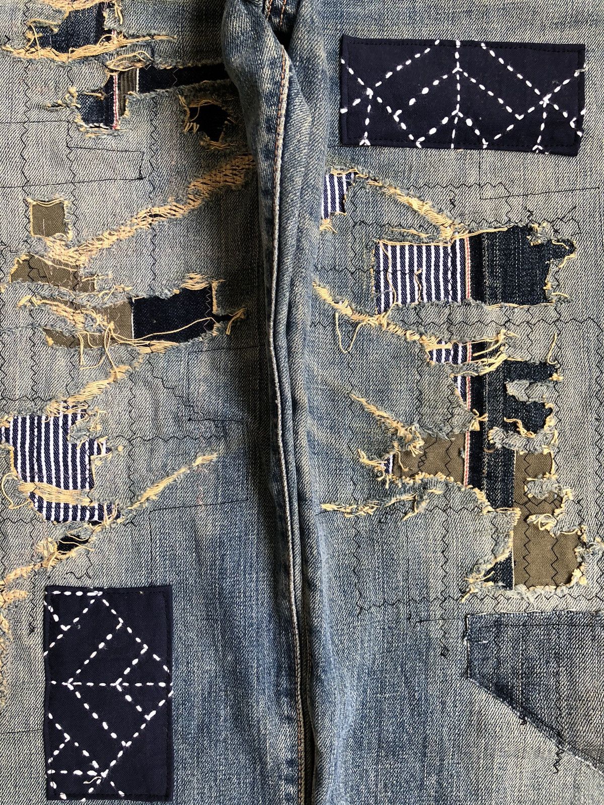 Edwin × Vintage Vintage edwin 505X Selvedge with japan sashiko & boro Size US 33 - 3 Thumbnail