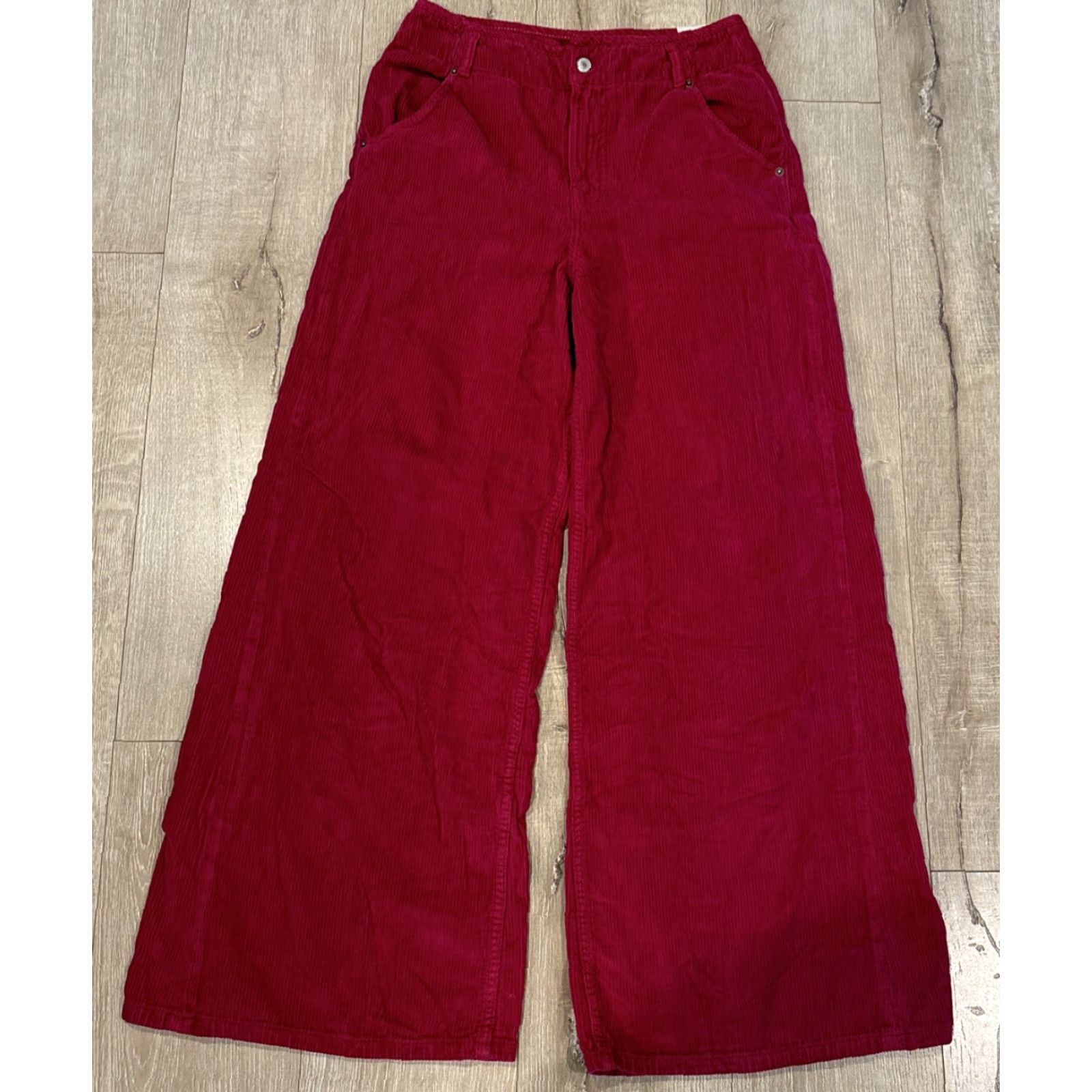 Free People Free People Harlow Mid Rise Wide Leg Pants Size 24 Corduroy Pink Casual Y2K Womens Size 42" / US 20 - 2 Thumbnail