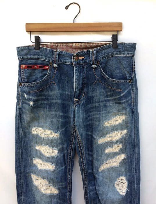 Japanese Brand Japanese Designer Brand Edwin Distressed Denim Pant Size US 35 - 2 Thumbnail