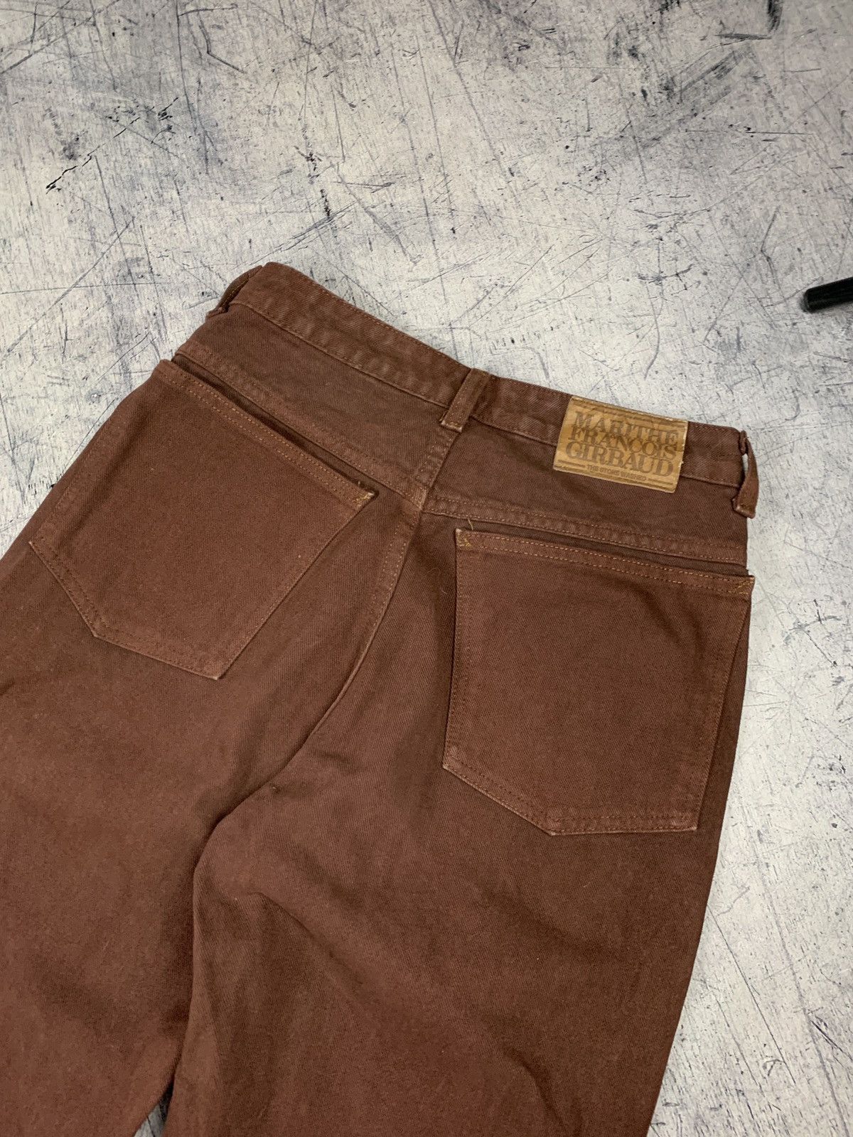 Marithe + Francois Girbaud Vintage Marithe Francois Girbaud Brown Jeans Avant Garde Size US 27 - 2 Thumbnail