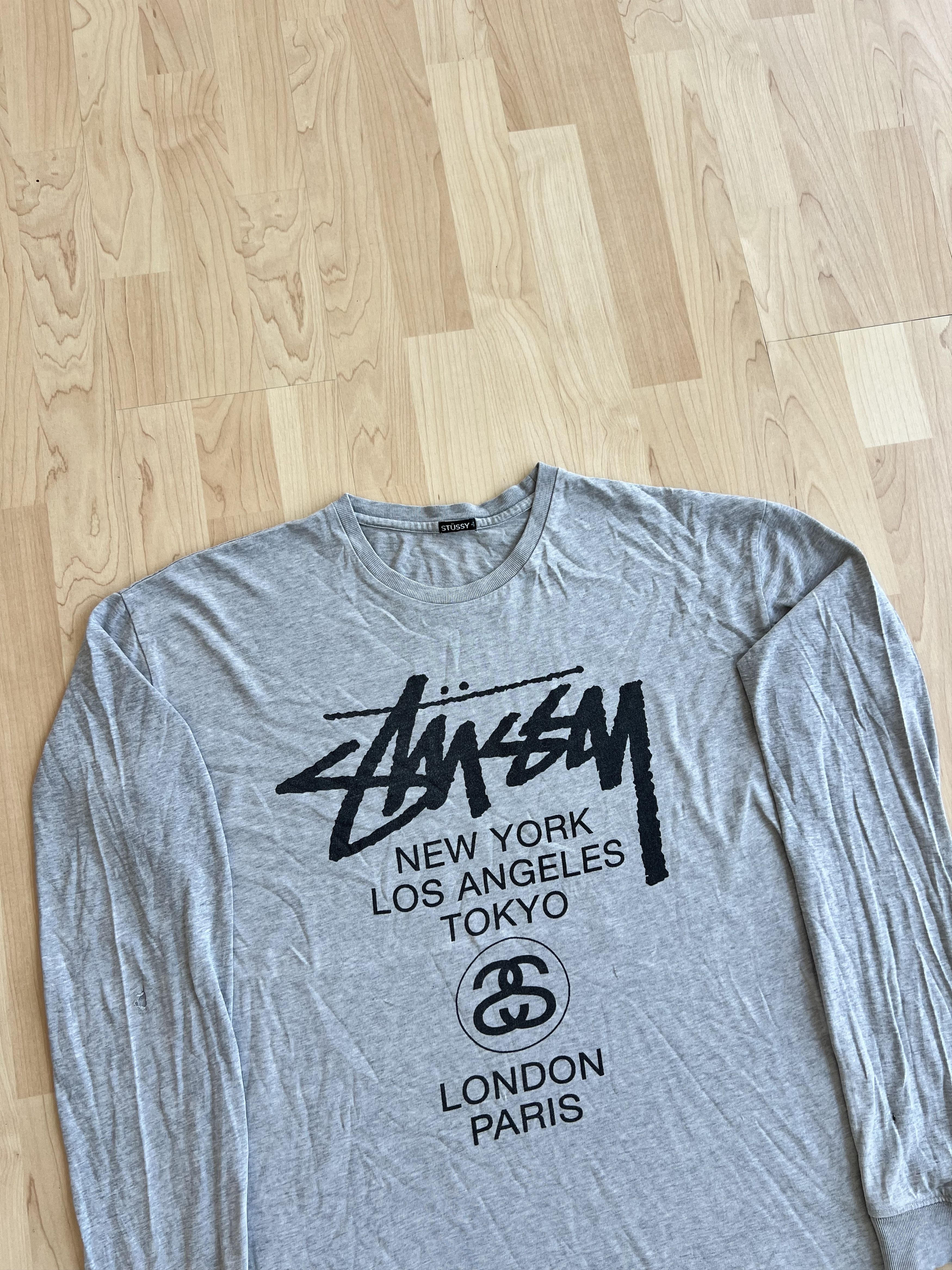 Stussy Vintage Stussy Tour Distressed Long Sleeve Tee Size US L / EU 52-54 / 3 - 4 Thumbnail