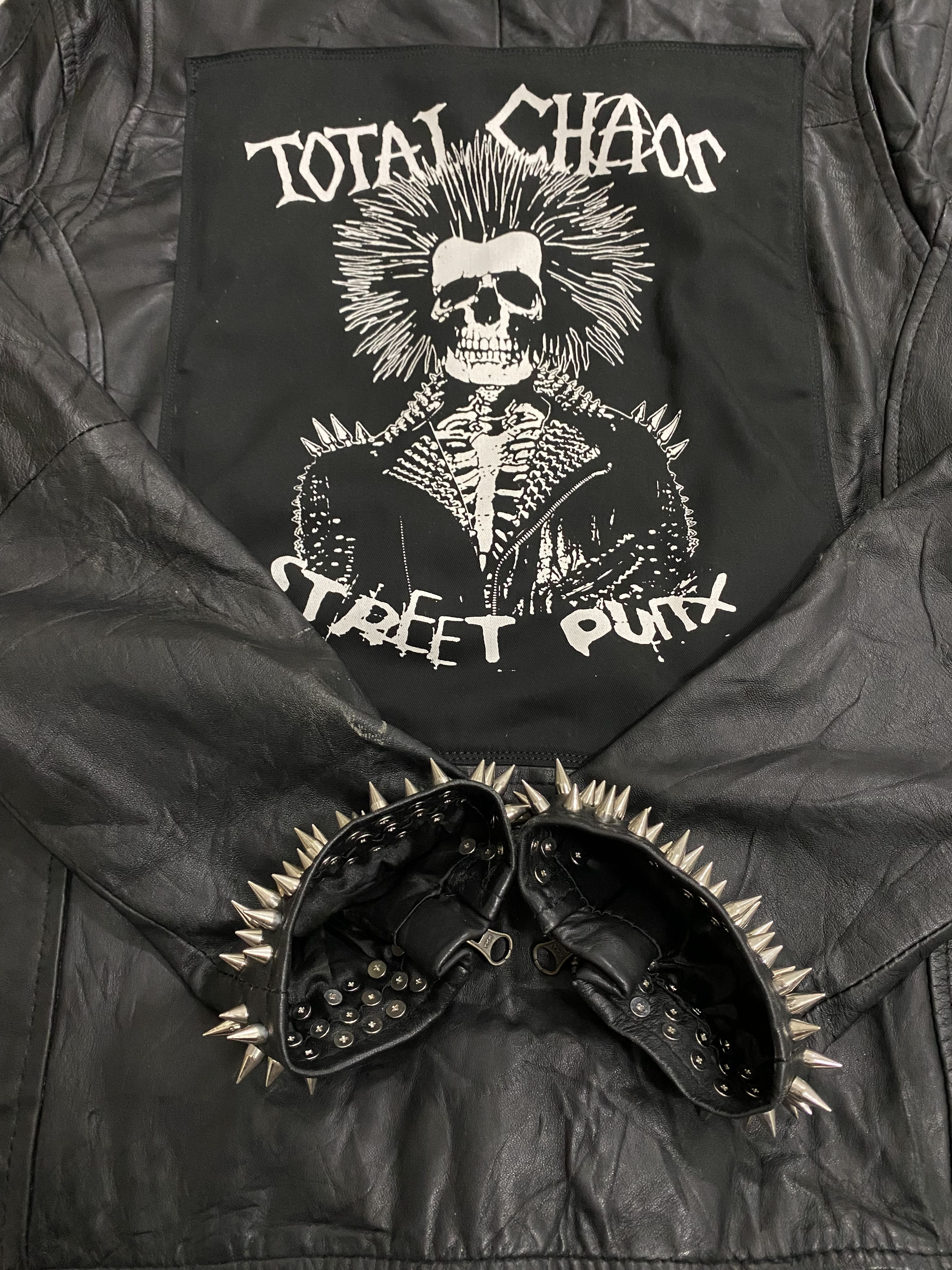 Schott Street Punks Leather Studded Spike Double Collar Jacket Size US M / EU 48-50 / 2 - 9 Thumbnail