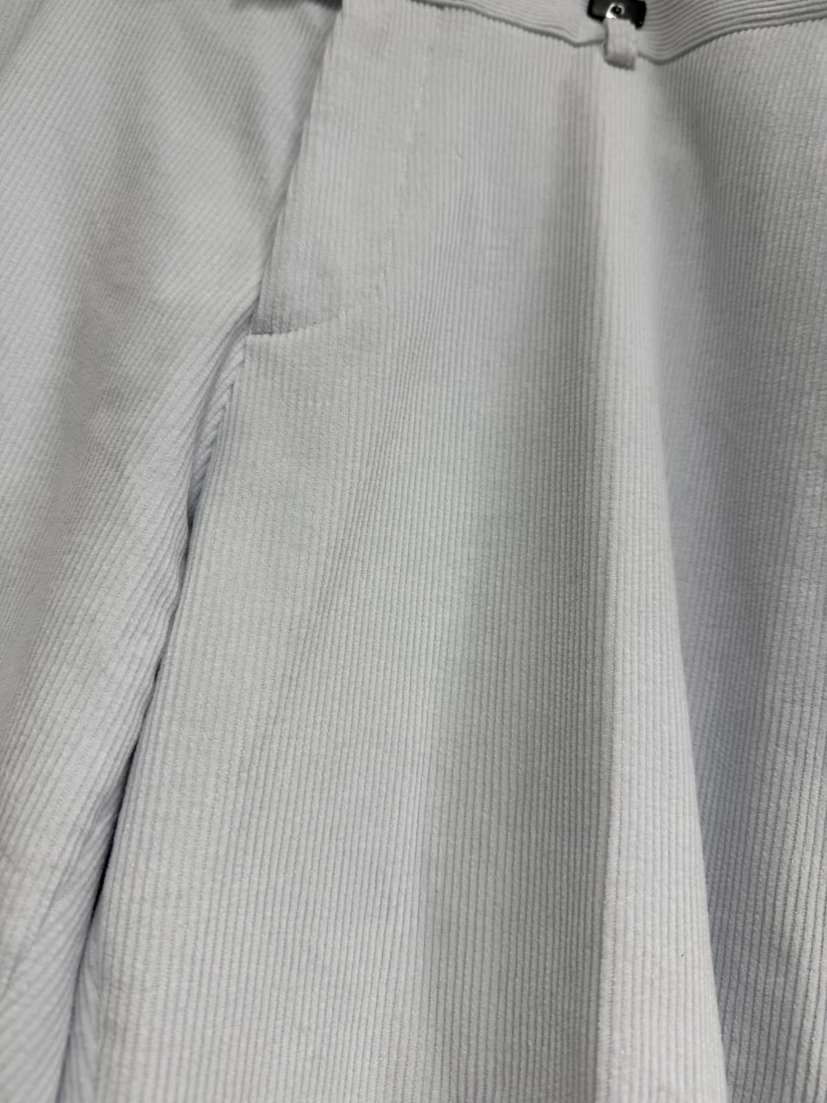 Unknown London Light Grey Corduroy Trousers Size 44R - 2 Thumbnail