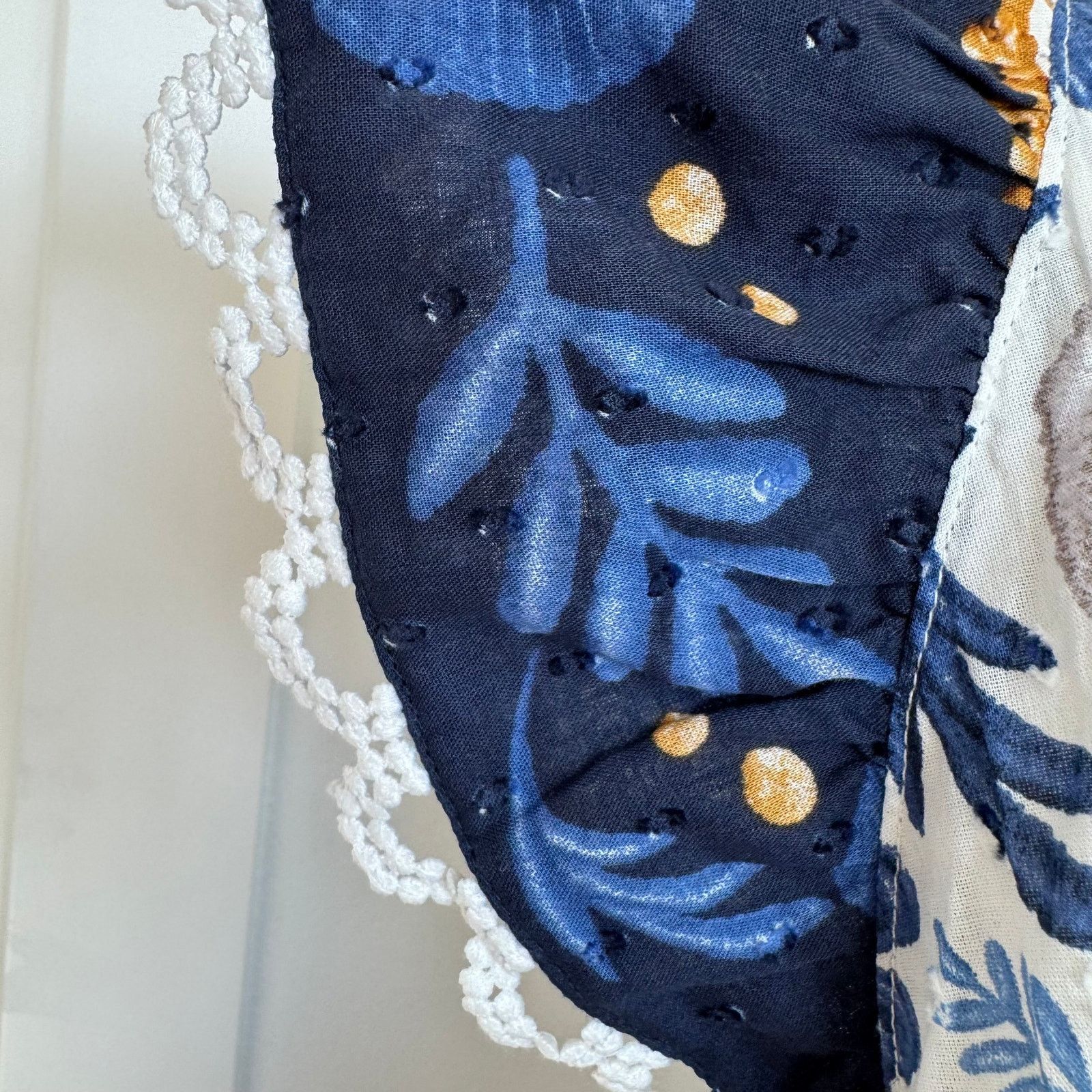CAROLINE CONSTAS Caroline Constas Blue Floral Tapestry Ruffle Maxi Dress Size XS / US 0-2 / IT 36-38 - 6 Thumbnail