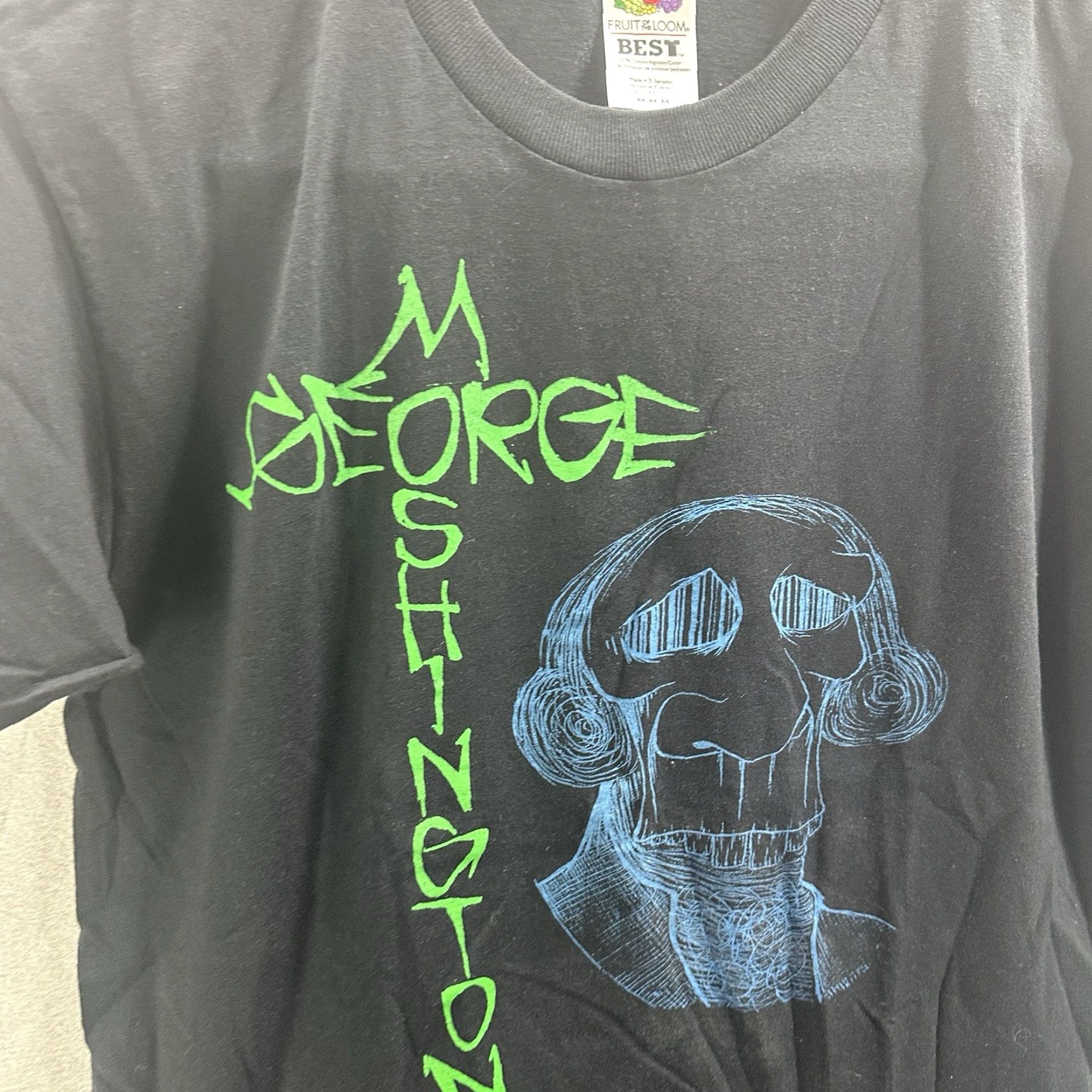 Fruit Of The Loom VINTAGE George Moshington Shirt Mens M Black 90s Punk Grunge Band Tee Phx Unruh Size US M / EU 48-50 / 2 - 5 Thumbnail