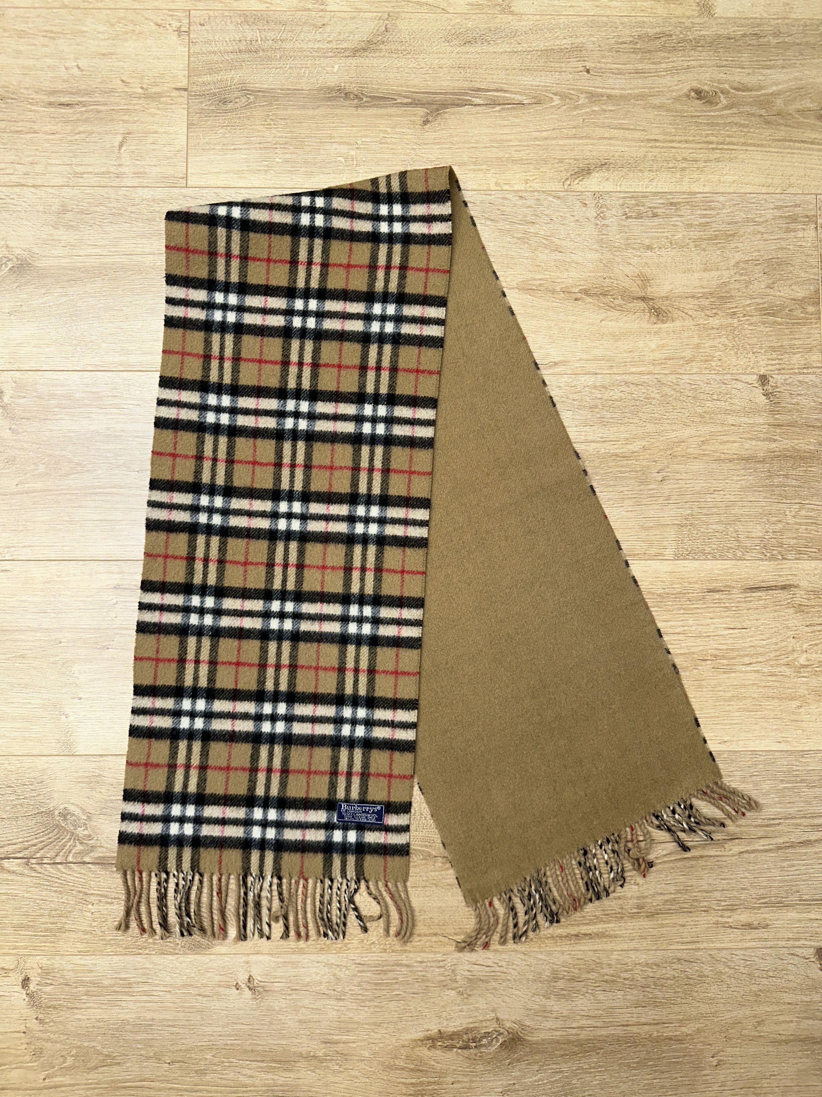 Iconic Vintage Burberrys Reversible Check Scarf 150x28cm