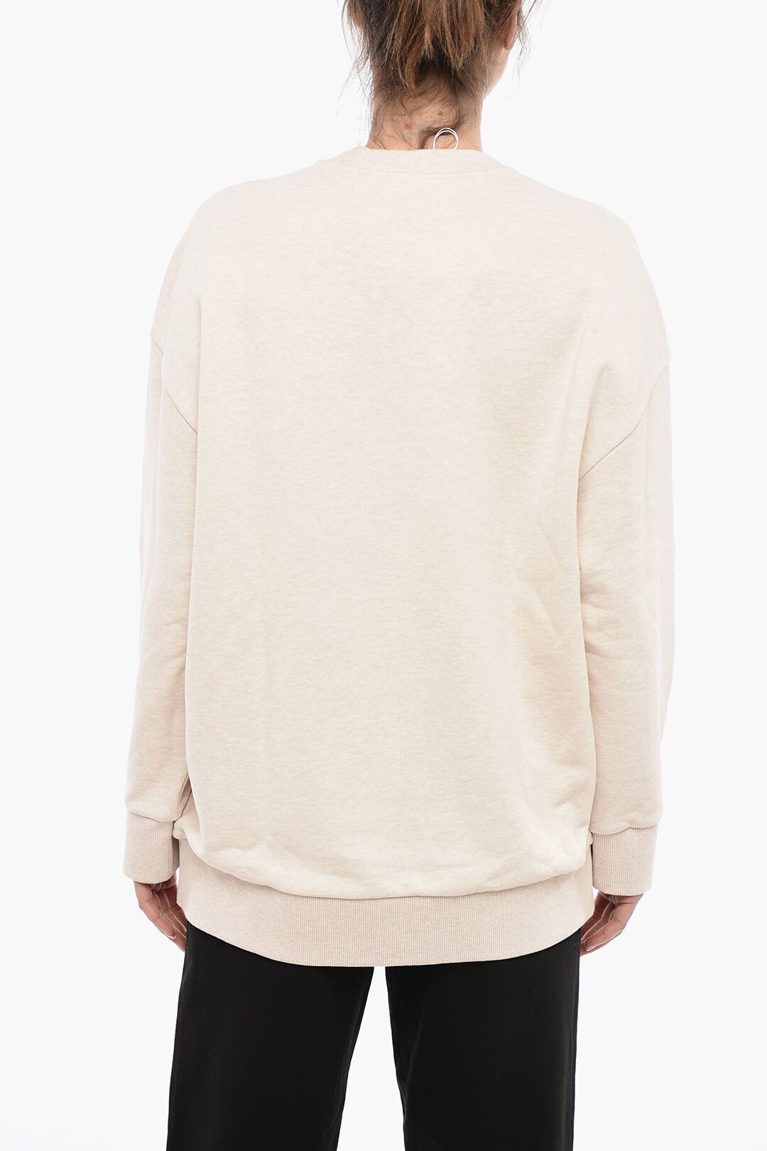Stella McCartney og1mm0824 Crew Neck Cotton Sweatshirt in Light Pink Size M / US 6-8 / IT 42-44 - 2 Thumbnail