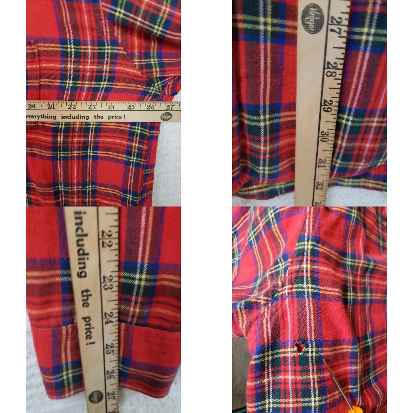 Vintage LL Bean Flannel Shirt Mens XLT Tall Red Tartan Plaid Long Sleeve Button Up Size US XL / EU 56 / 4 - 9 Thumbnail