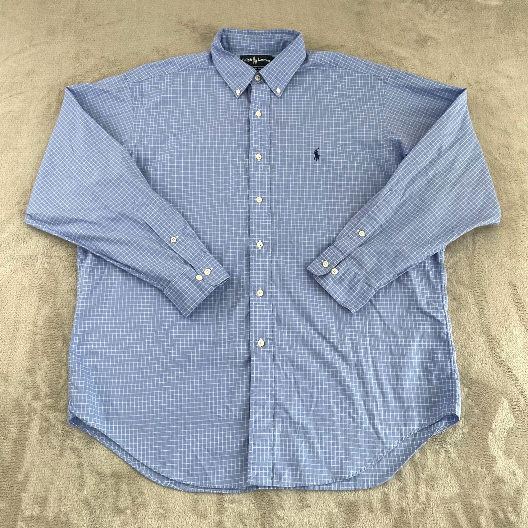 Polo Ralph Lauren Polo Ralph Lauren Shirt Men 16.5 34-35 Large Blue Check Yarmouth Preppy Pony Size US L / EU 52-54 / 3 - 3 Thumbnail