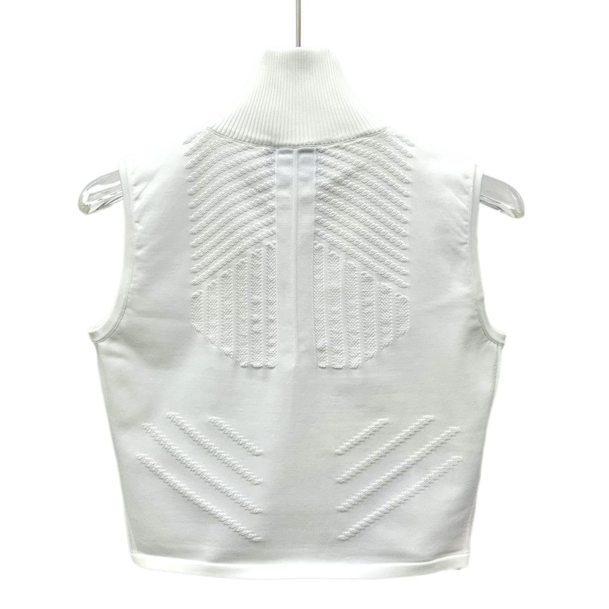 Prada Prada White Stand Collar Half-Zip Sleeveless Knit Vest K26WX Size S / US 4 / IT 40 - 2 Thumbnail