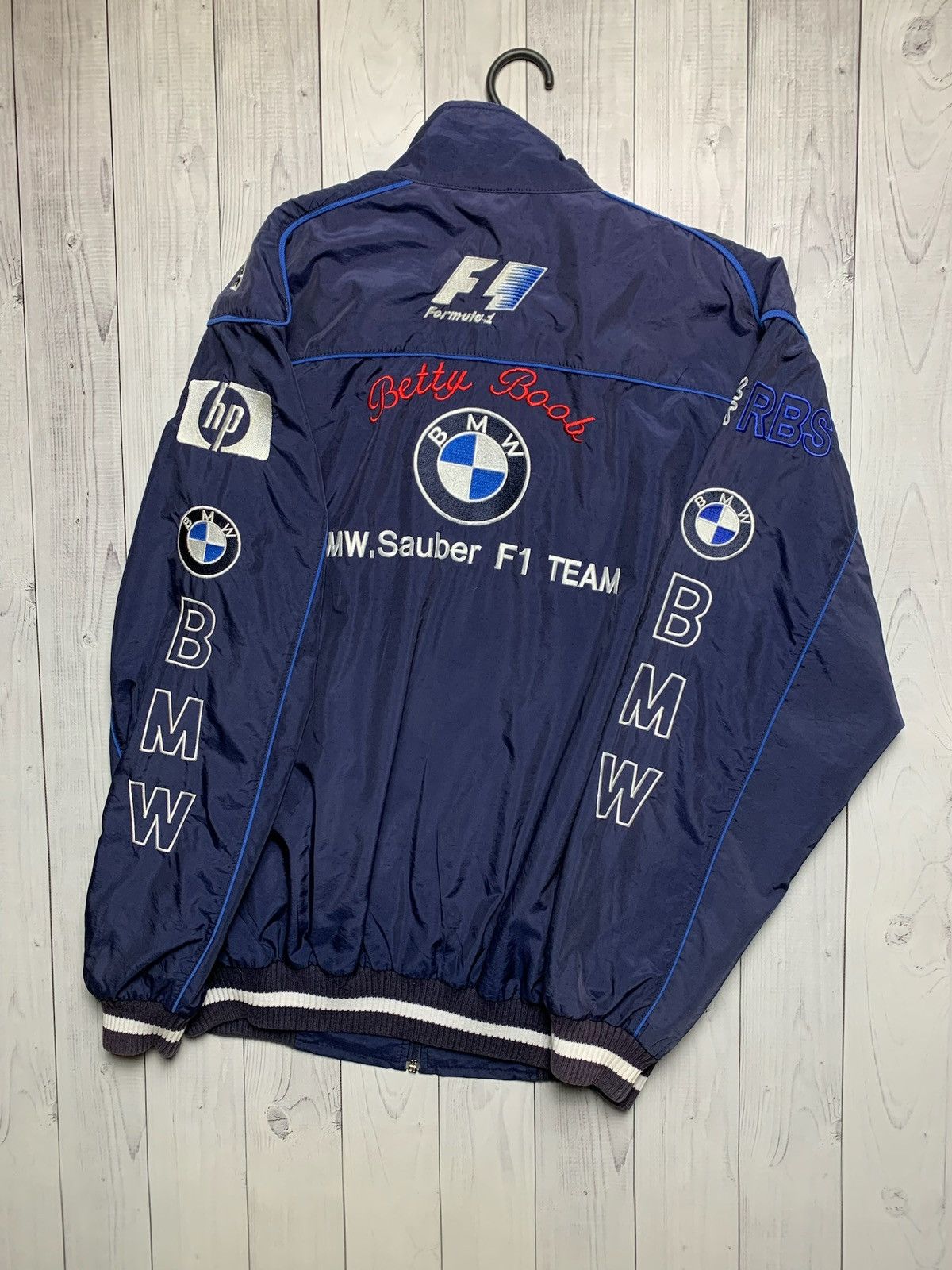 BMW Vintage navy BMW racing jacket logo F1 Size US L / EU 52-54 / 3 - 2 Thumbnail