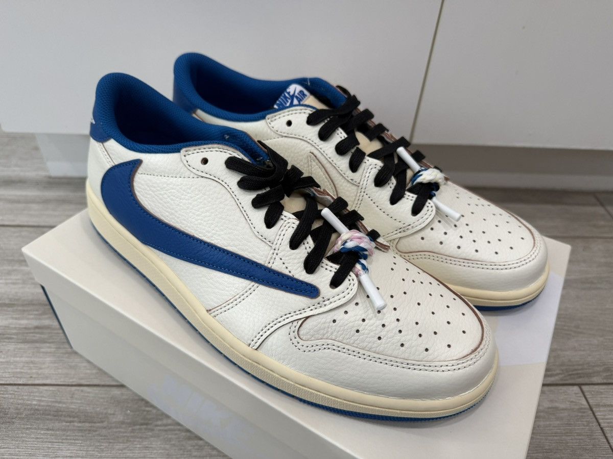 Fragment Design × Jordan Brand × Travis Scott Fragment Travis Scott Jordan 1 Retro Low Sail Black Blue 12 Size US 12 / EU 45 - 3 Thumbnail