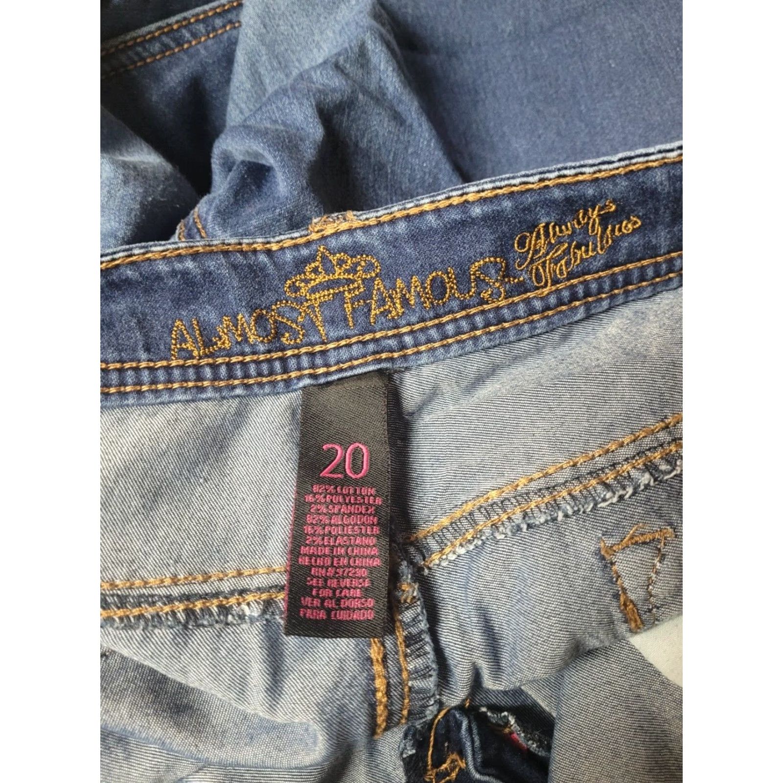 Almost Famous VINTAGE Almost Famous Jeans Blue Womens Size 20 Stretch Denim Straight 20 Mens Women Girls Size 42" / US 20 - 4 Thumbnail