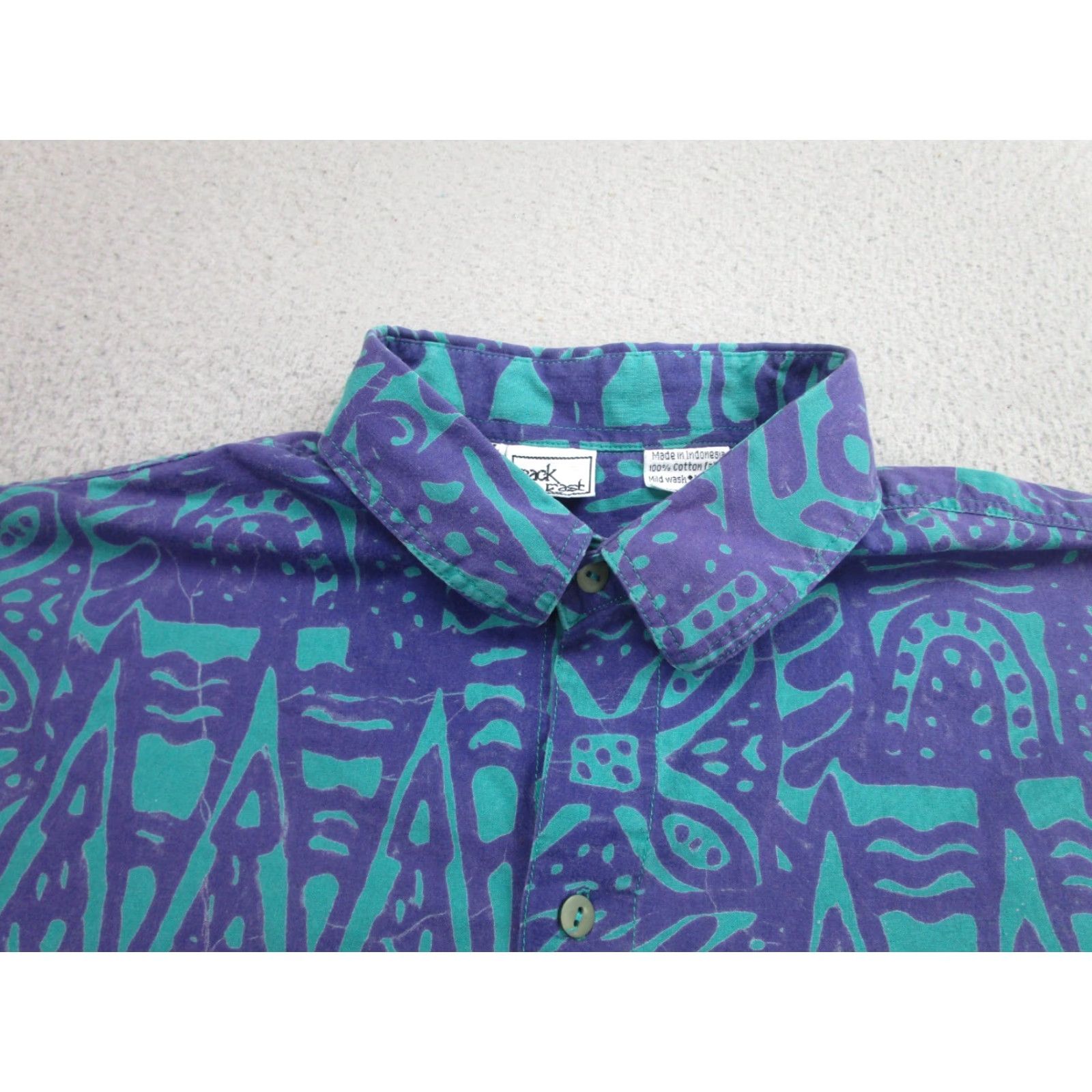 Vintage VINTAGE Back East Hawaiian Shirt Mens XL Purple Blue Aloha Tiki Camp Santa Barbara 90s Shirt Adult XL Purple Hawaiian Beach Mens Size US XL / EU 56 / 4 - 3 Thumbnail