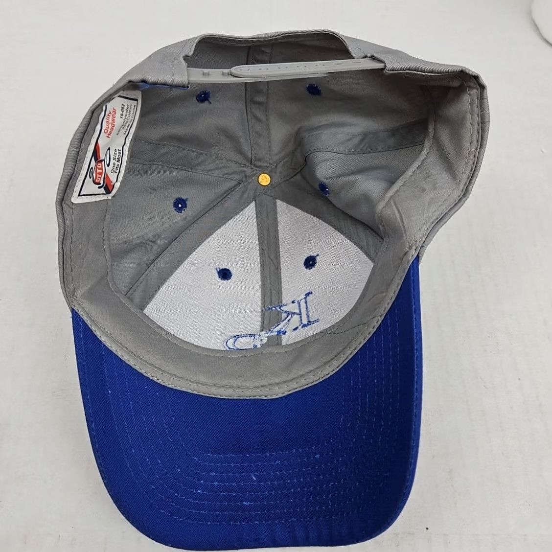 Vintage K&B Transportation Trucker Cap Adjustable Gray Blue Hat Trucker Hat Men Adjustable Cap Cotton Polyester Denim Otto Quality Headwear Size ONE SIZE - 7 Thumbnail