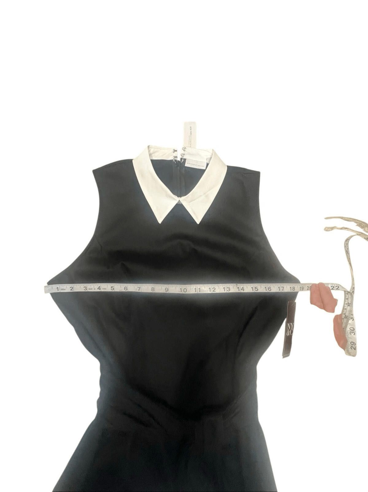 Designer NY & Co Sleeveless /Wide Leg jumpsuit Black/White L NWT Size 36" / US 14 / IT 50 - 5 Thumbnail