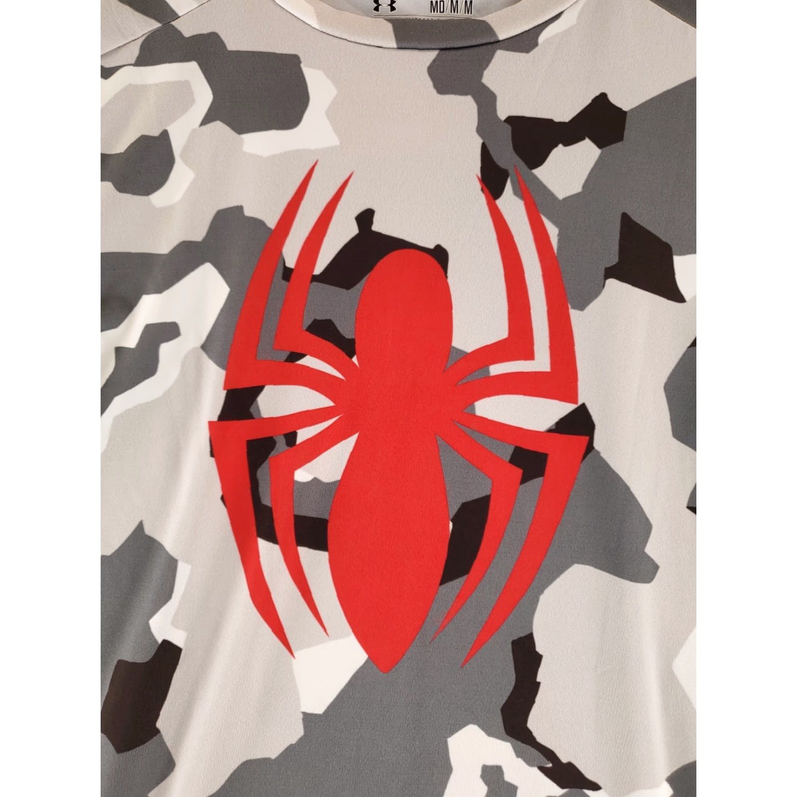 Under Armour Under Armour Spider-Man Compression HeatGear Shirt Gray Camo Mens M Shirt Size US M / EU 48-50 / 2 - 2 Thumbnail