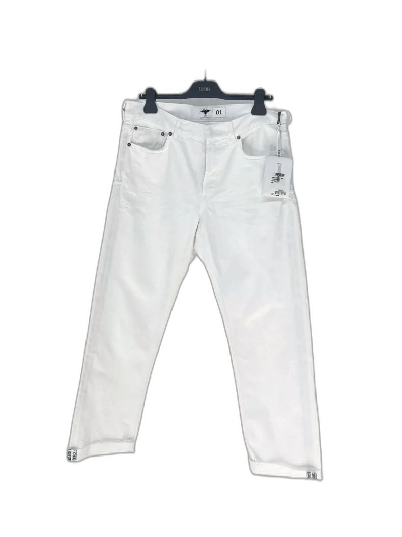 Dior New Dior White Denim Pants with Tags-2506 Size 39" - 1 Thumbnail