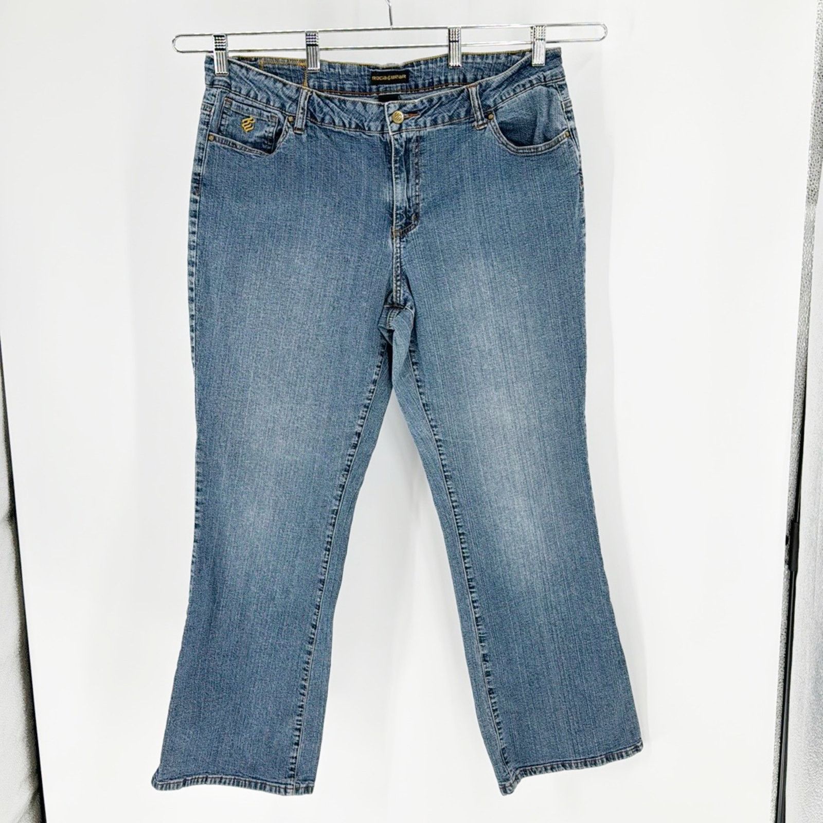 Rocawear Roca Wear low rise Y2K flare light wash jean signature RR Size 42" / US 20 - 1 Thumbnail