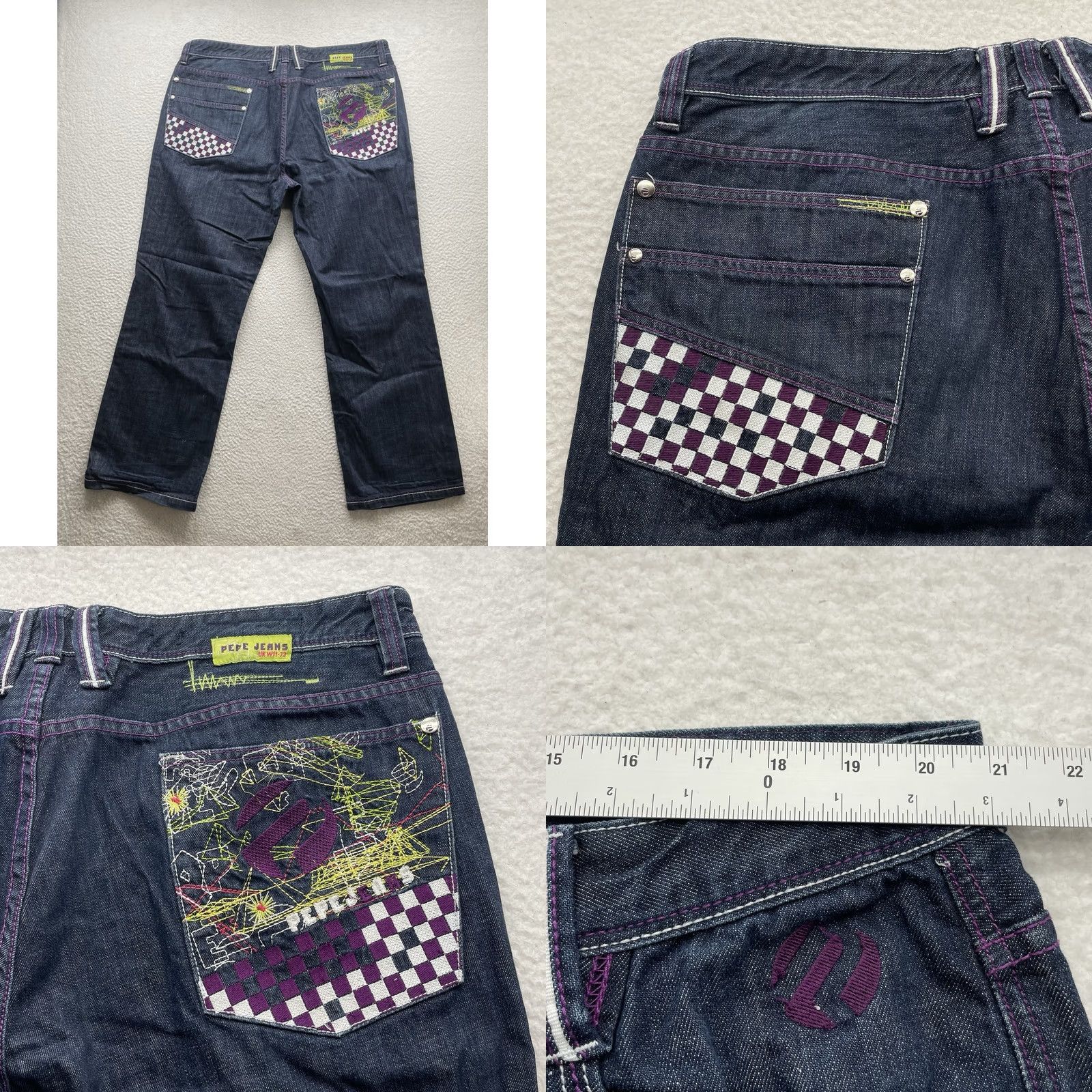 Pepe Jeans VTG Pepe Jeans Jeans Baggy Wide-Leg 42x33 5-Pocket Embroidered Denim Mens 90s Hip Hop Vintage Blue Size US 42 / EU 58 - 8 Thumbnail