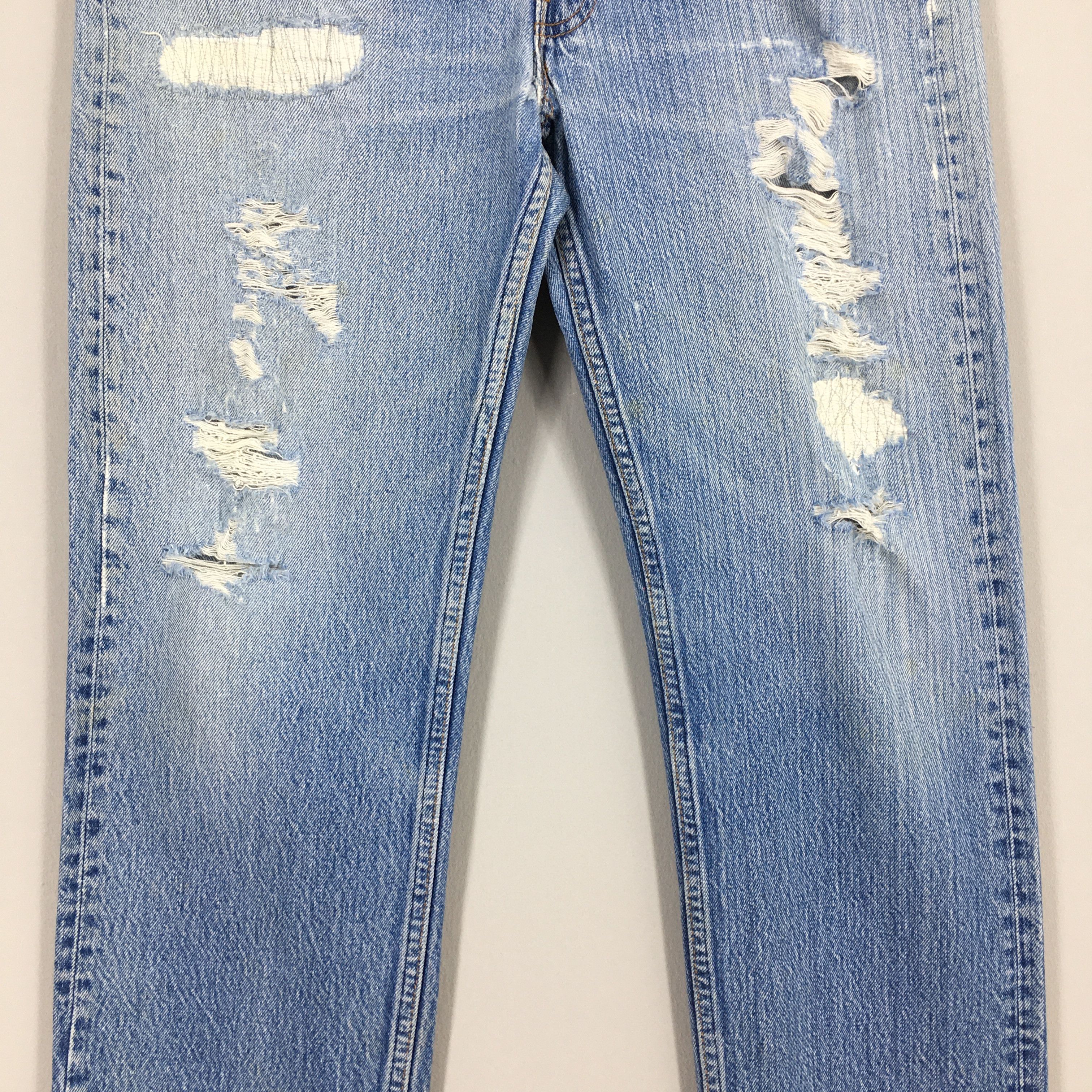 Levi's Size 31x29 Vintage 90s Levi's 501 Faded Blue Jeans S639 Size US 31 - 3 Thumbnail