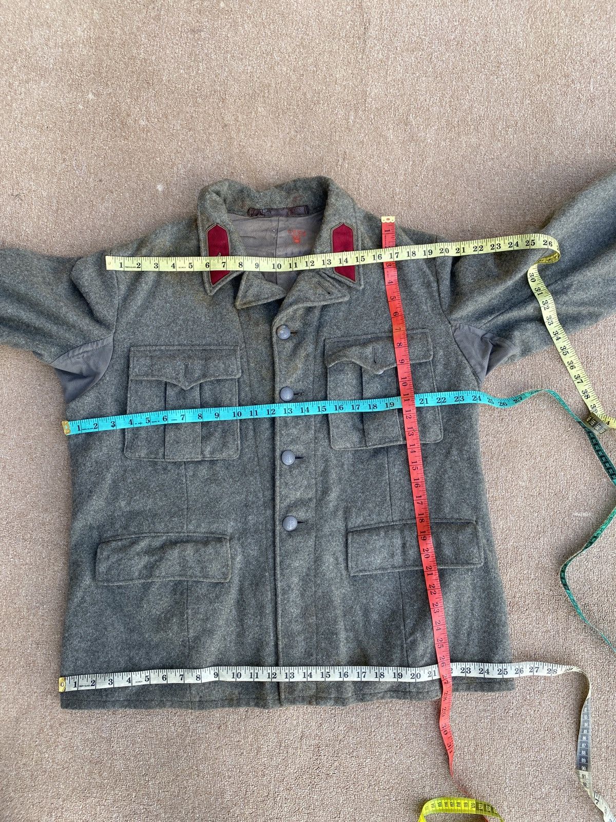 Vintage Vintage 80’s army multi pocket woll jacket Size US XL / EU 56 / 4 - 15 Thumbnail
