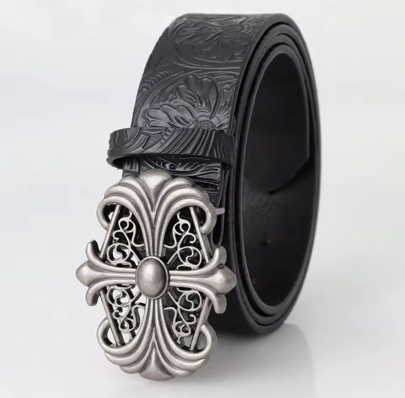 Other Retro Men's Belt Bohemian Style-Chic Black PU Leather Belt Size ONE SIZE - 1 Thumbnail