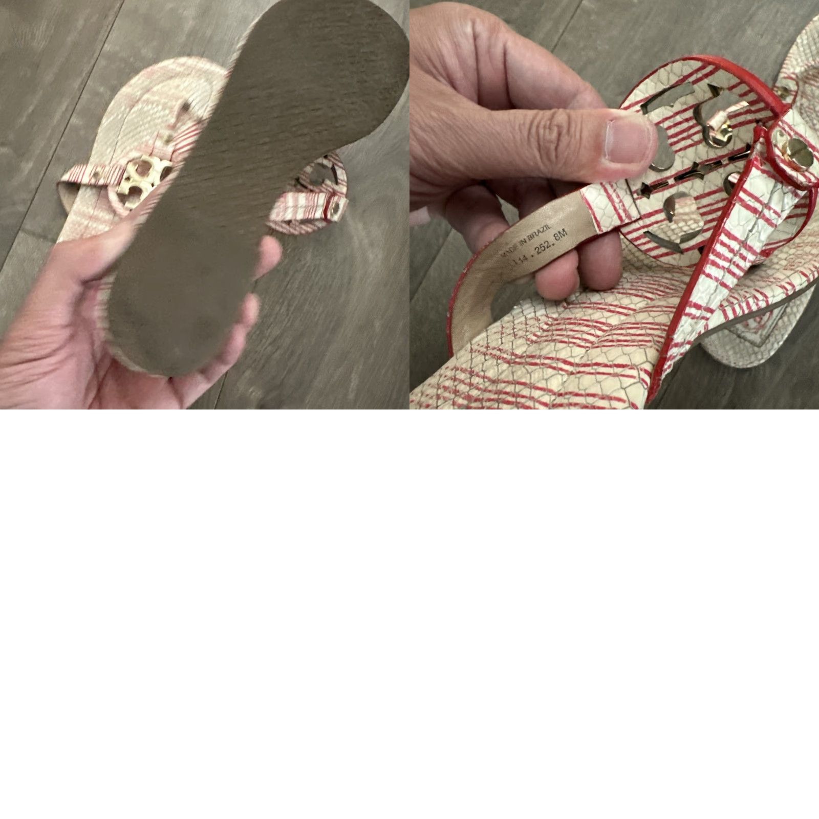 Tory Burch TORY BURCH Thong Sandal 8M Animal Print Brown Leather Logo Comfort Flat Womens Size US 8 / IT 38 - 8 Thumbnail