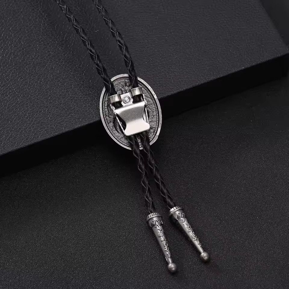 Jewelry Men's Oval-Shaped Snake Leather Rope Pollo Tie Size ONE SIZE - 4 Thumbnail