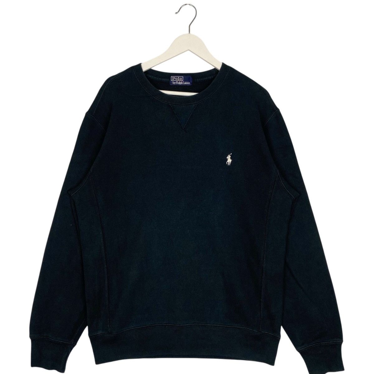 Vintage Vintage 90s Polo Ralph Lauren Small Pony Sweatshir Black Size US M / EU 48-50 / 2 - 1 Thumbnail