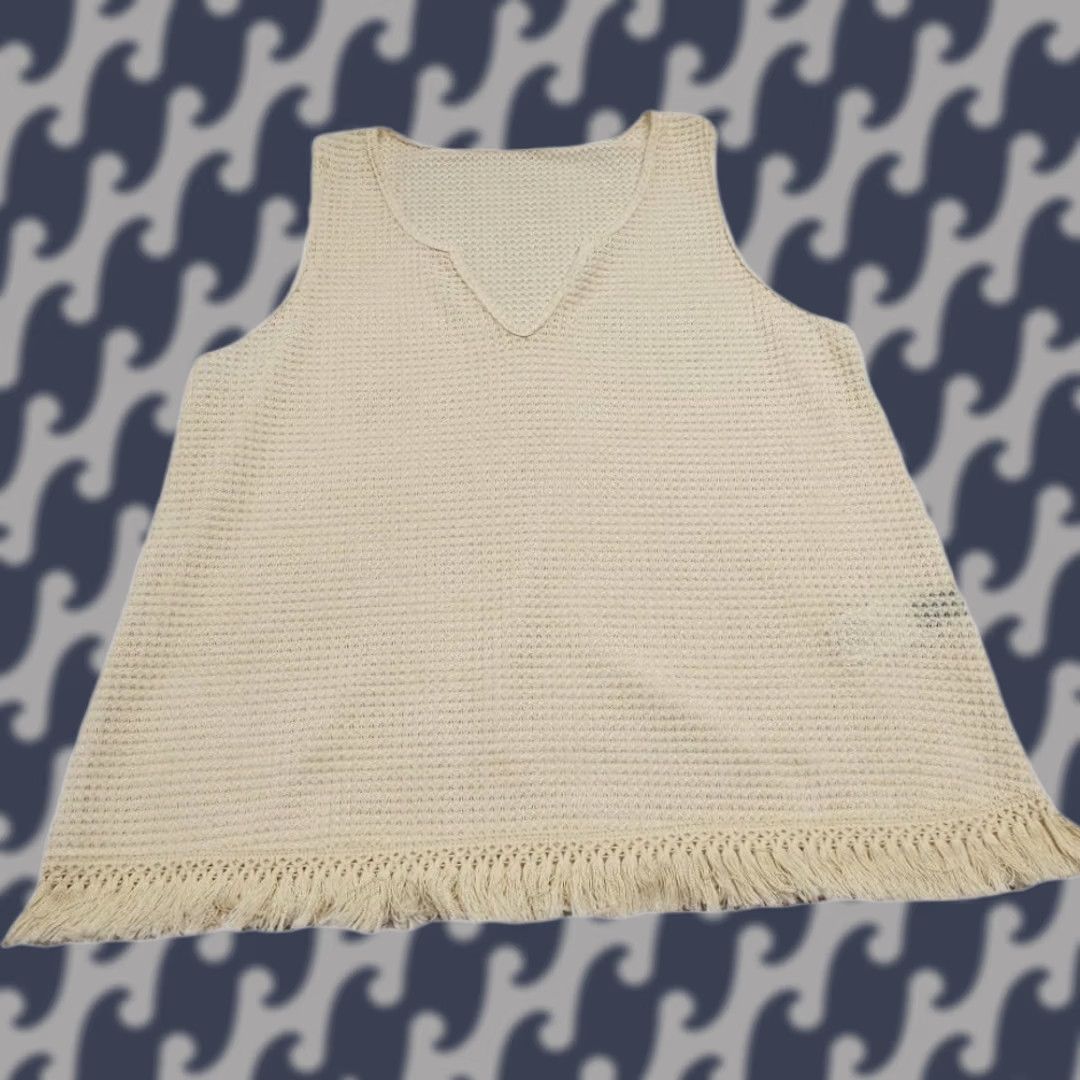 Shein Shein Lounge 2 Piece Set Tank Top Shorts Fringe Boho Cream Ivory XL Women Size XL / US 12-14 / IT 48-50 - 1 Thumbnail