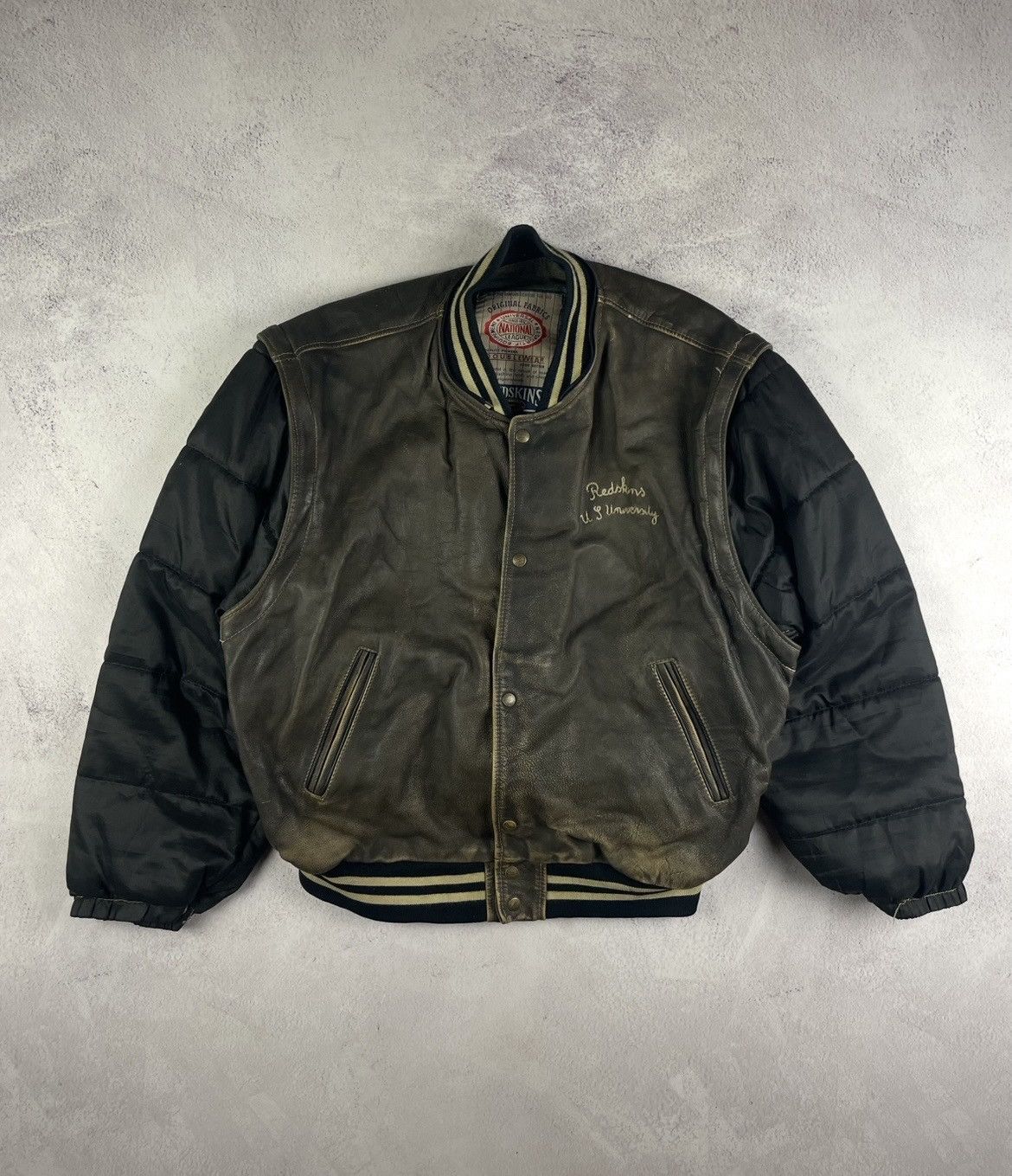 Other Vintage REDSKINS Leather Bomber Jacket Detachable XXXL Size US XXL / EU 58 / 5 - 2 Thumbnail