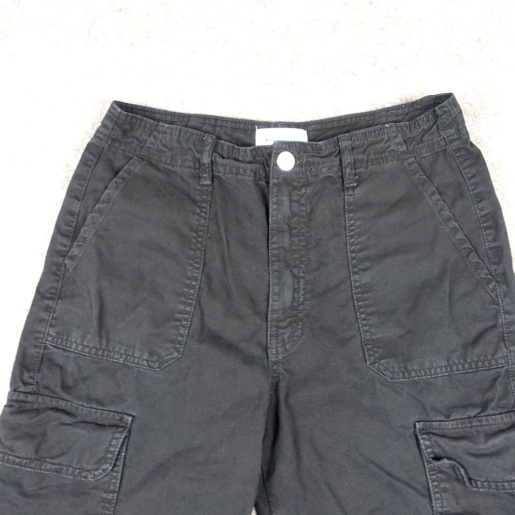 Zara Zara Pants Womens 6 Black Cargo Pockets Straight Leg Cotton Utility Casual Pants Size 28" / US 6 / IT 42 - 2 Thumbnail