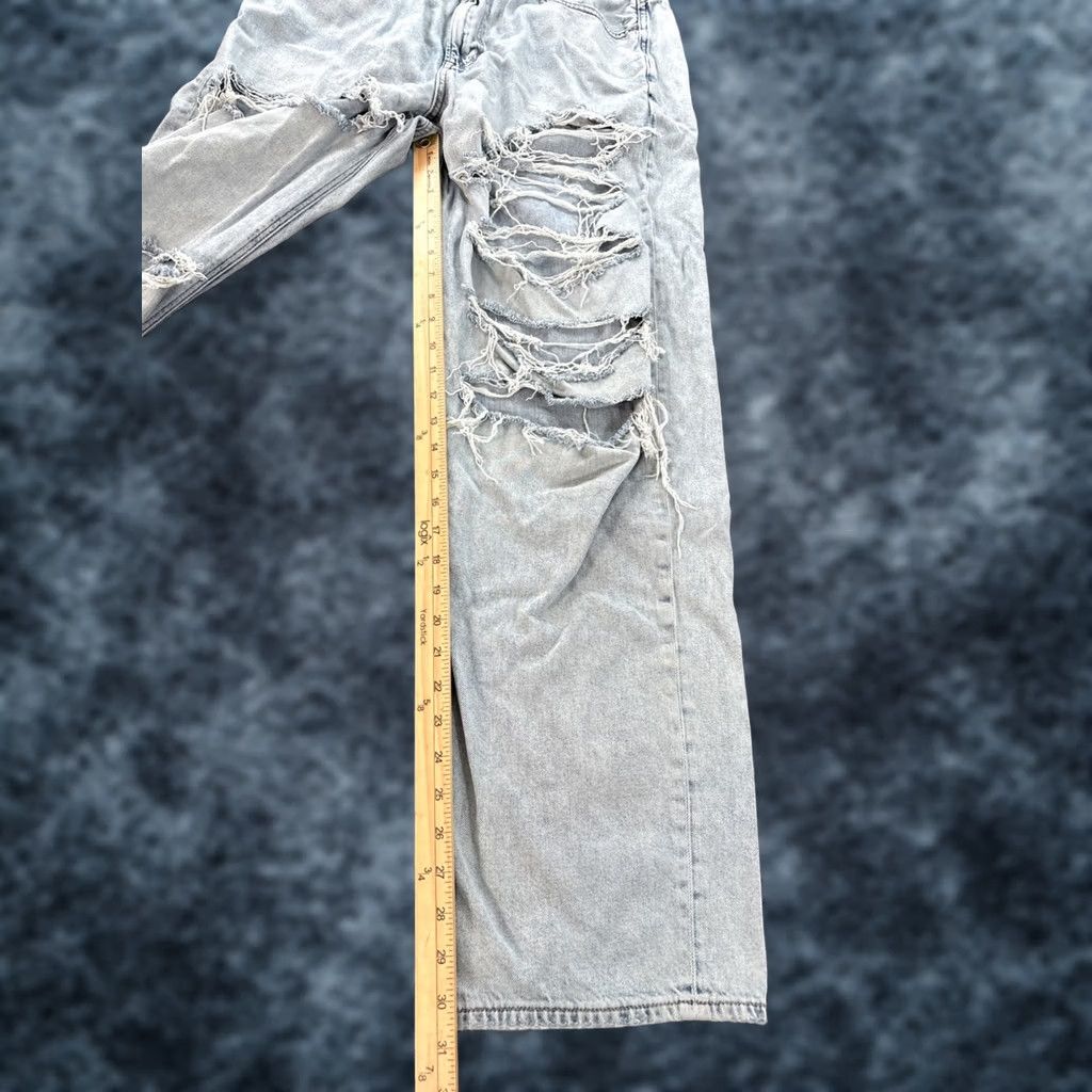 American Eagle Outfitters VINTAGE American Eagle Outfitters Jeans 14 Blue Super High Rise Baggy Wide-Leg Distressed Jeans Women 90s Y2K Curvy Model Size 36" / US 14 / IT 50 - 1 Thumbnail