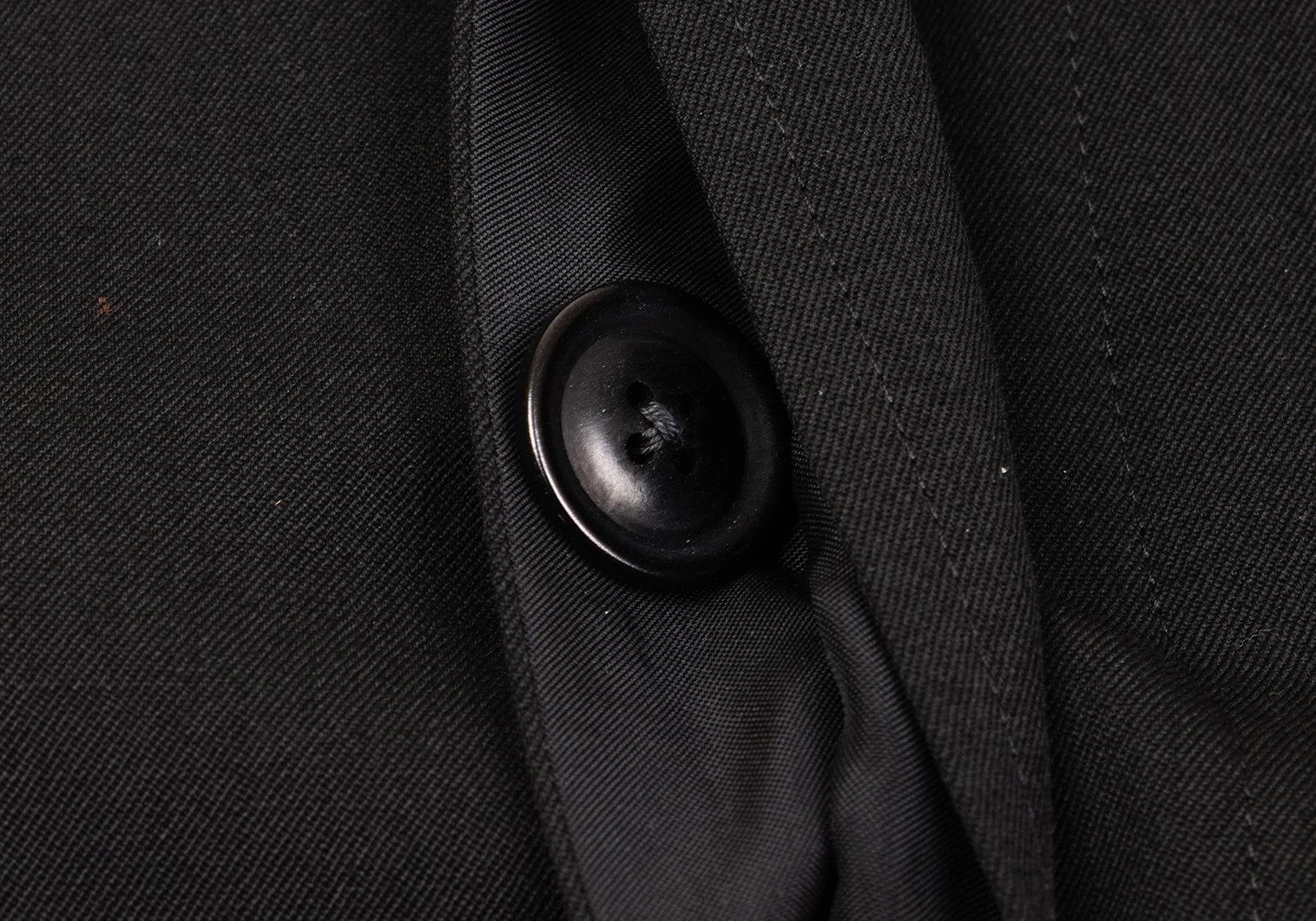 Yohji Yamamoto Yohji Yamamoto Black Wool Gabardine Long Coat Size US L / EU 52-54 / 3 - 10 Thumbnail