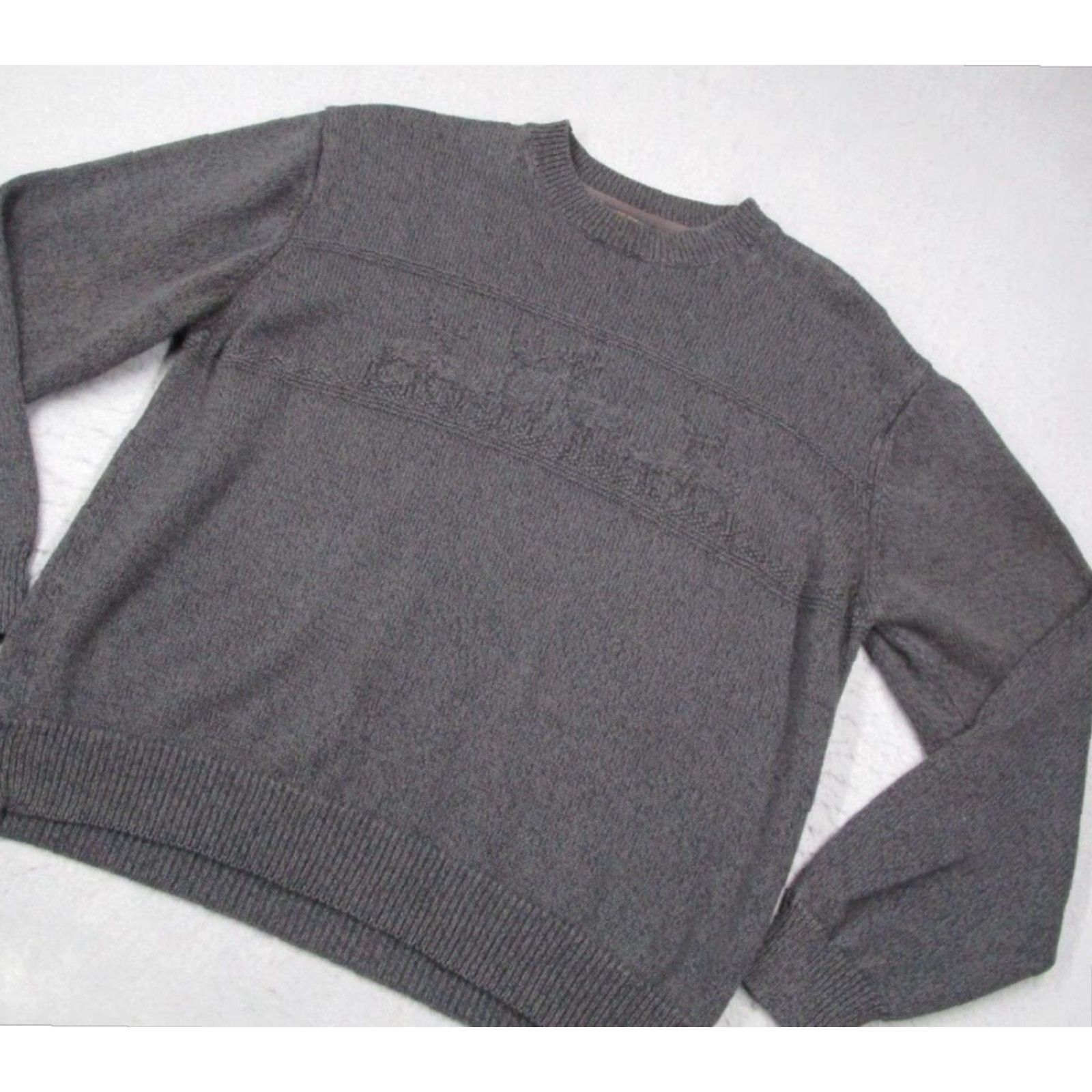 Vintage VINTAGE Woolrich Deer Embroidered Pullover Sweater Mens XL Gray Crew Neck Size US XL / EU 56 / 4 - 2 Thumbnail