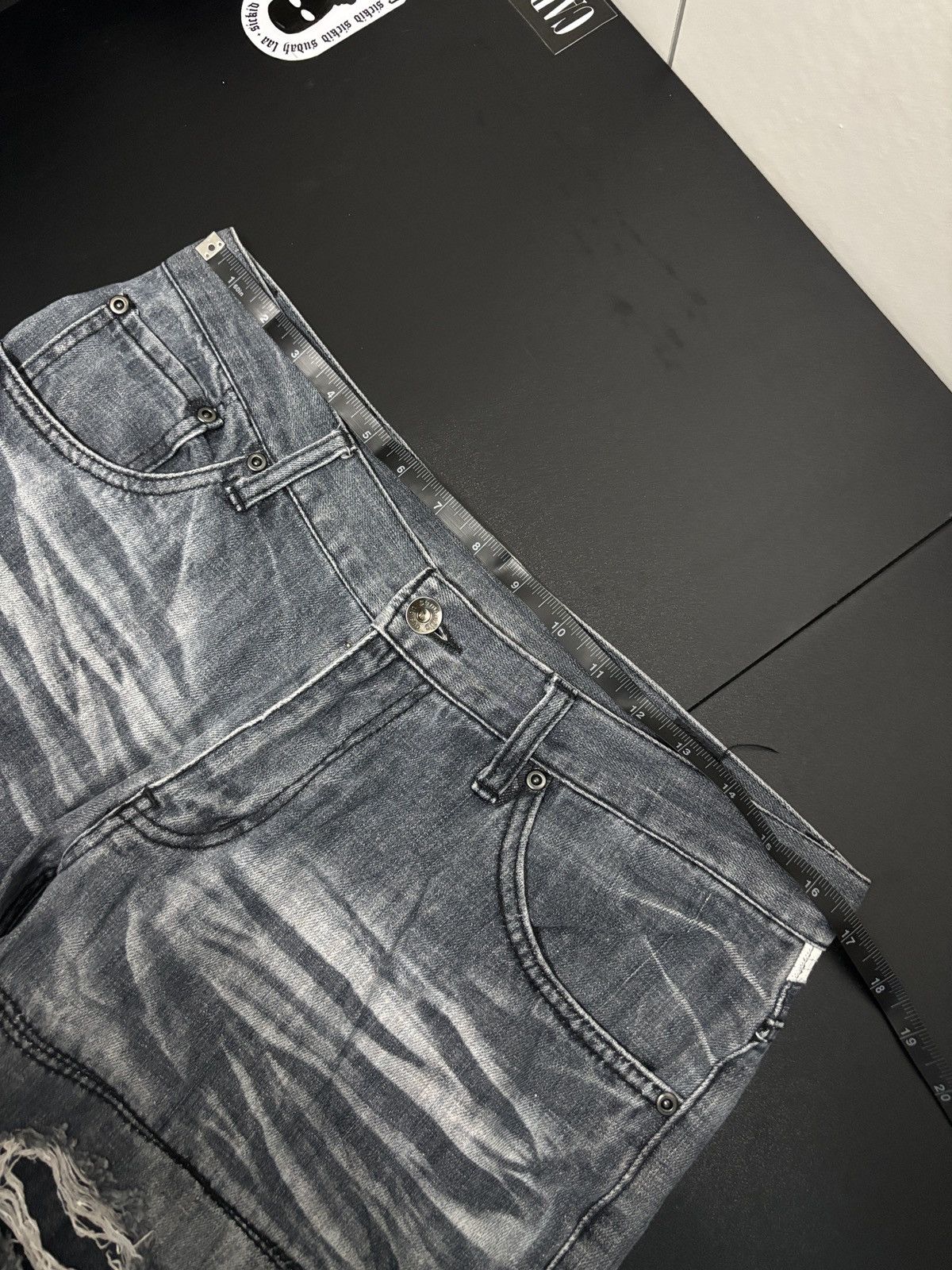 semanticdesign Semanticdesign Distressed Acid Wash Punk Denim Size US 33 - 9 Thumbnail