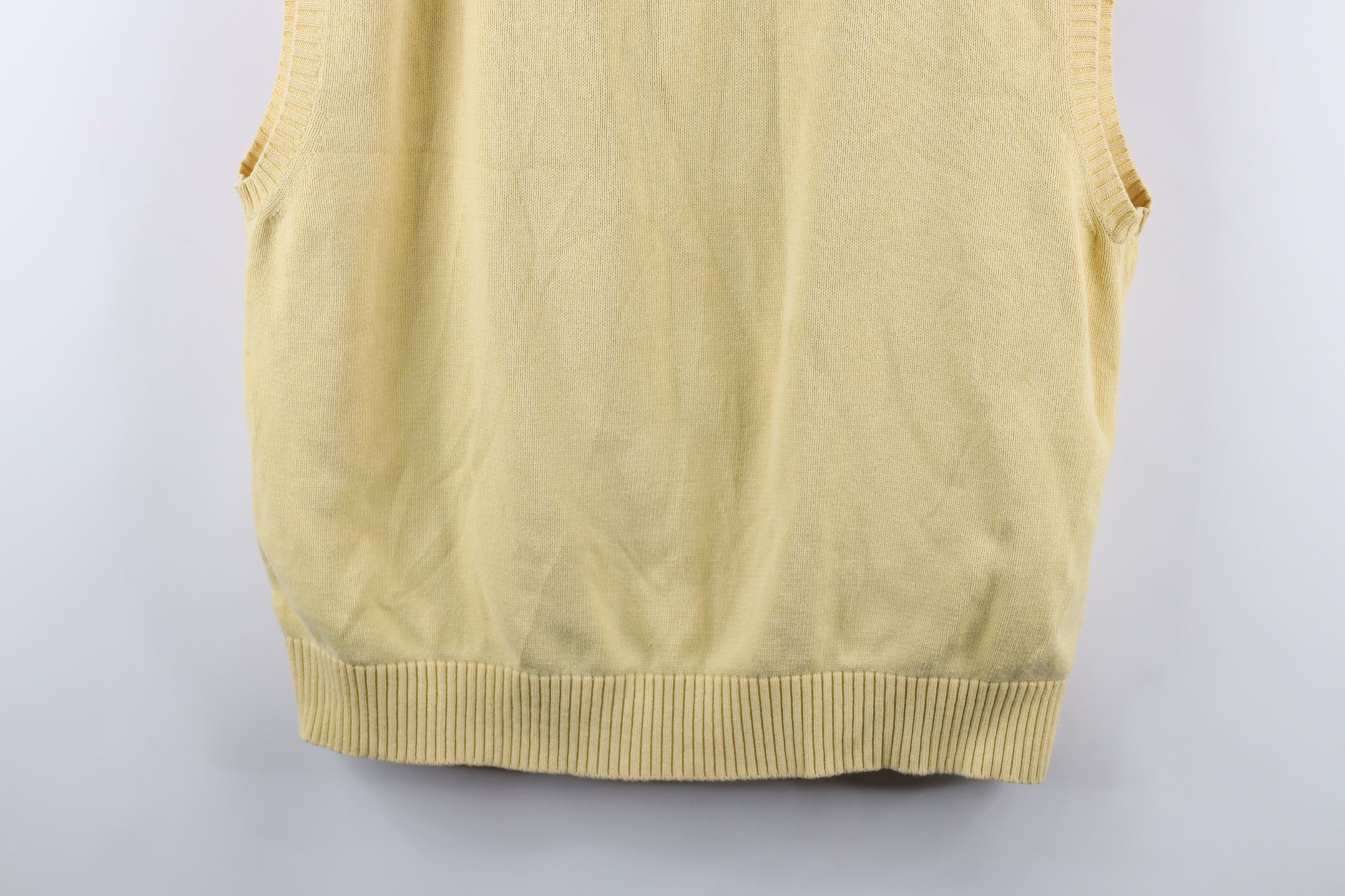 Tommy Hilfiger × Vintage Vintage 90s Tommy Hilfiger Knit Cardigan Sweater Vest Yellow Size US XL / EU 56 / 4 - 8 Thumbnail