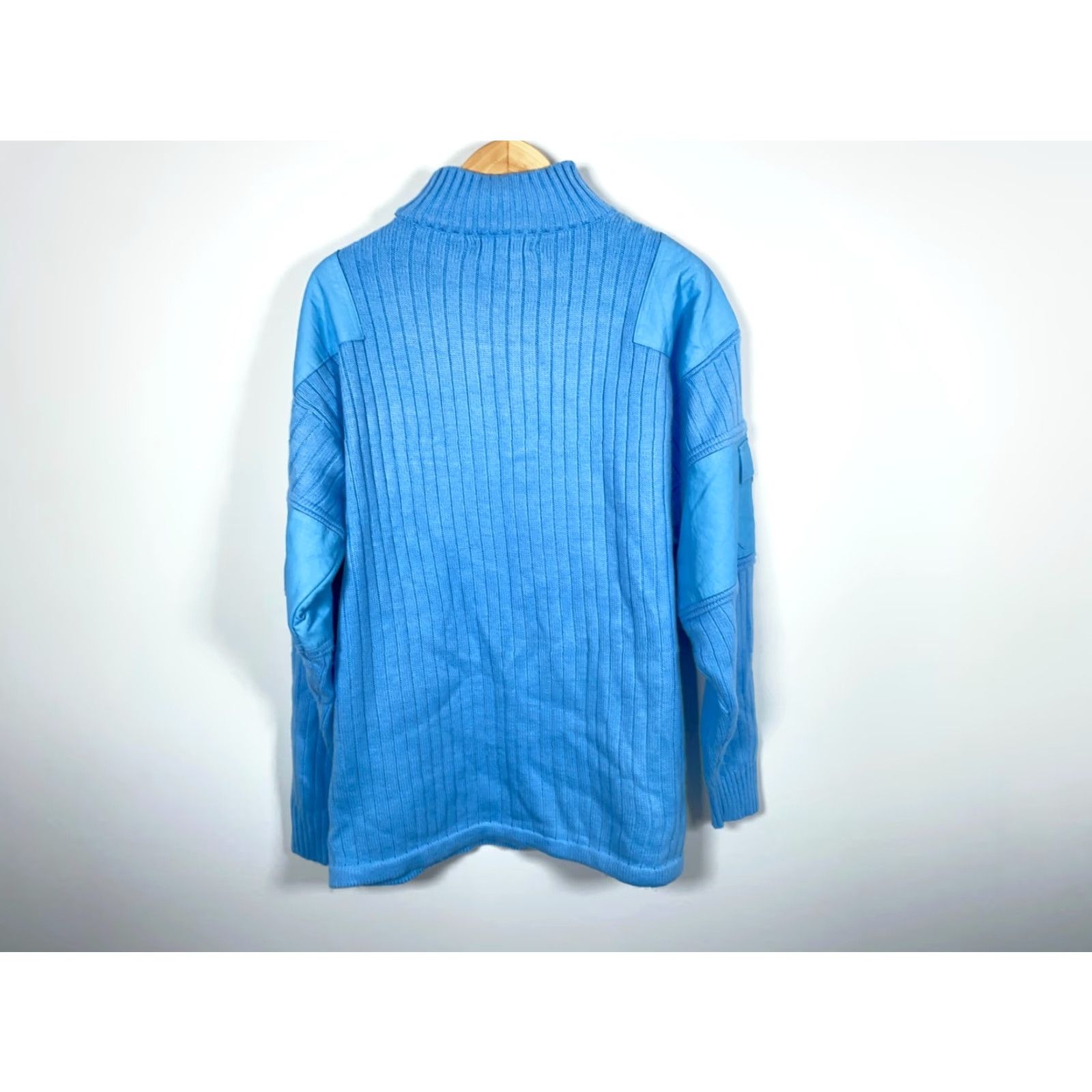 Vintage VINTAGE Platinum Life Y2K Mock Neck Sweater Adult Large Blue Chunky Knit Hip Hop Retro Mens Size US L / EU 52-54 / 3 - 2 Thumbnail
