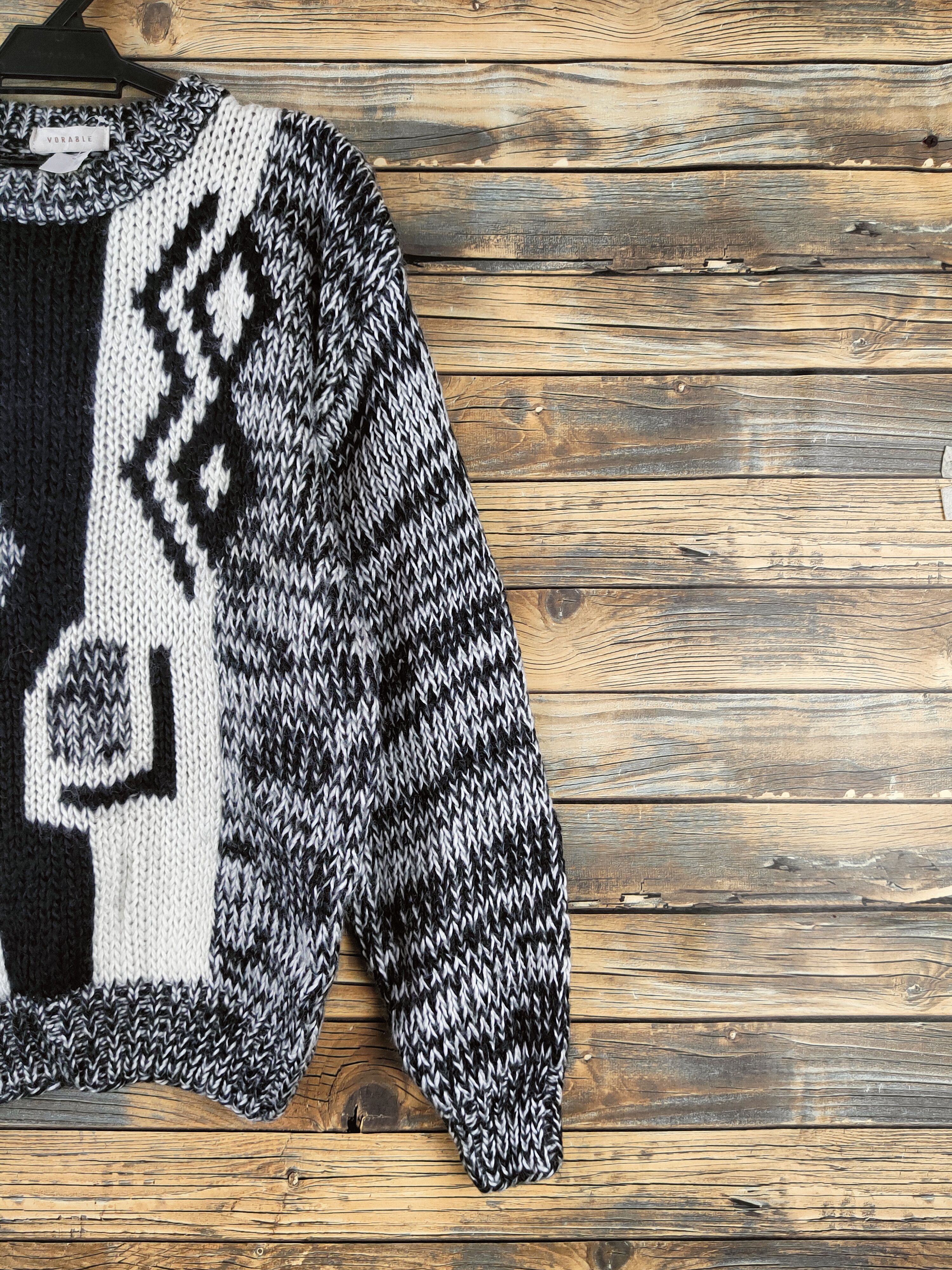 Japanese Brand DL Vorable Black White Knitwear Sweatshirts #46-154 Size US M / EU 48-50 / 2 - 5 Thumbnail