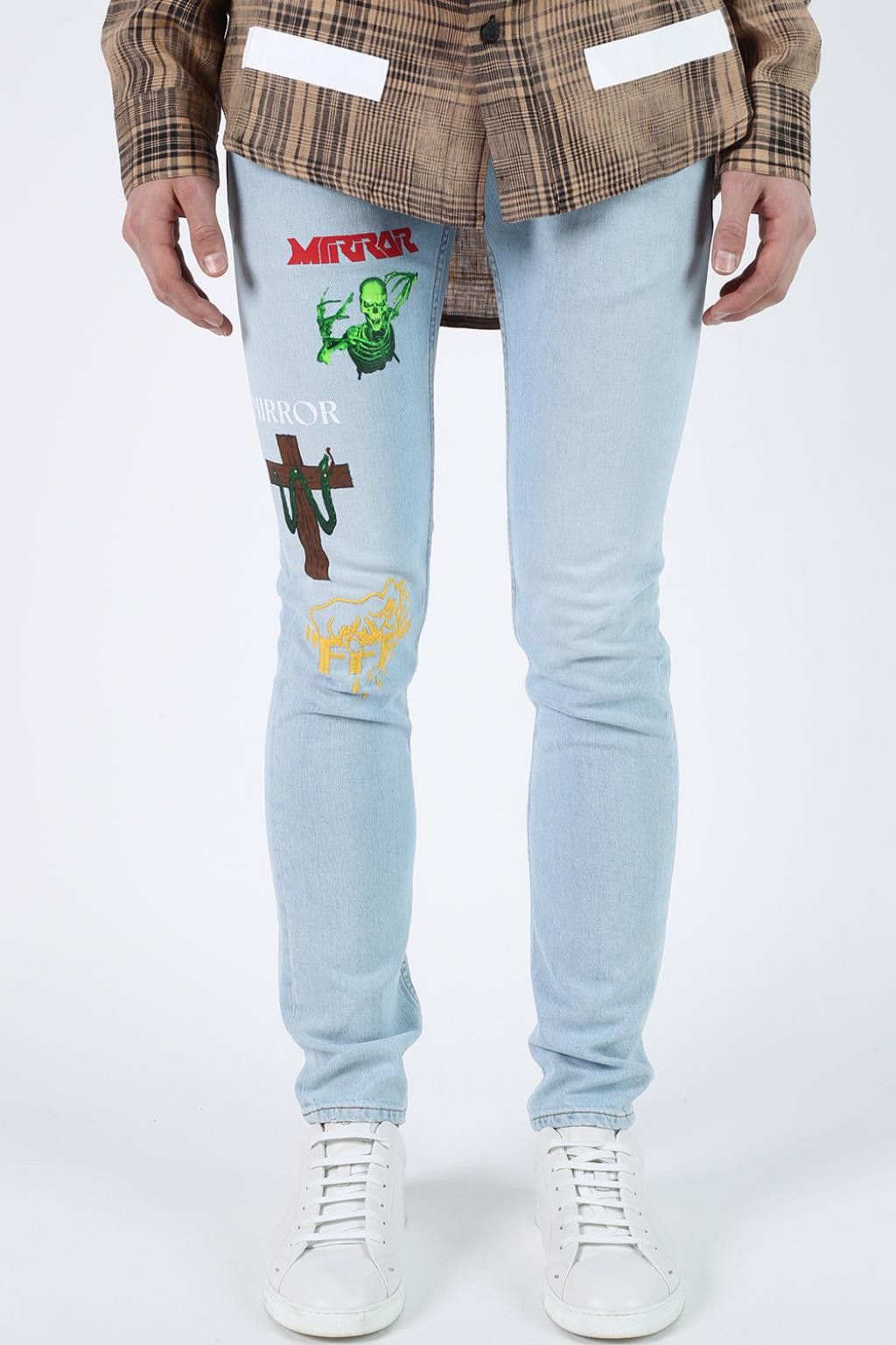 image of Off White - S/s 17 - Embroidered Denim Jean, Men's (Size 34)
